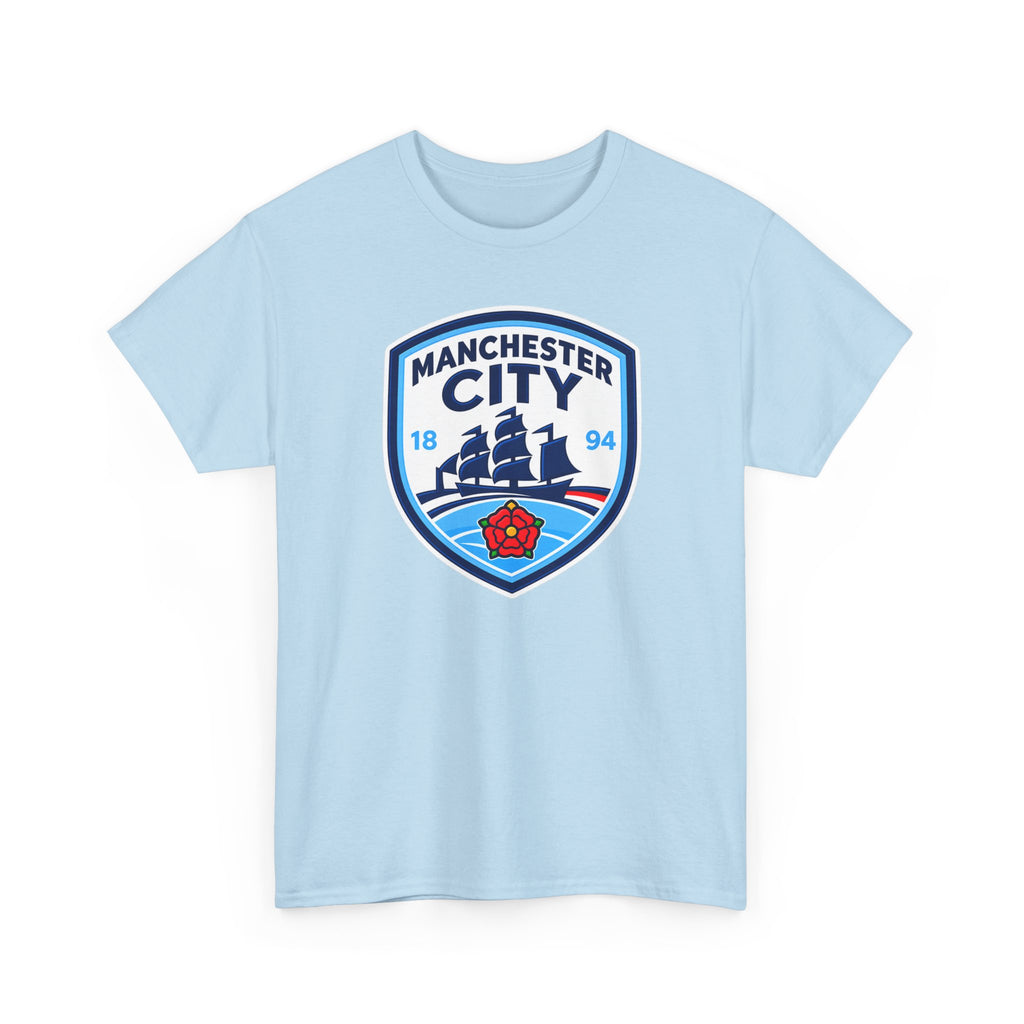 Manchester City Inspired Crest Cotton T-Shirt