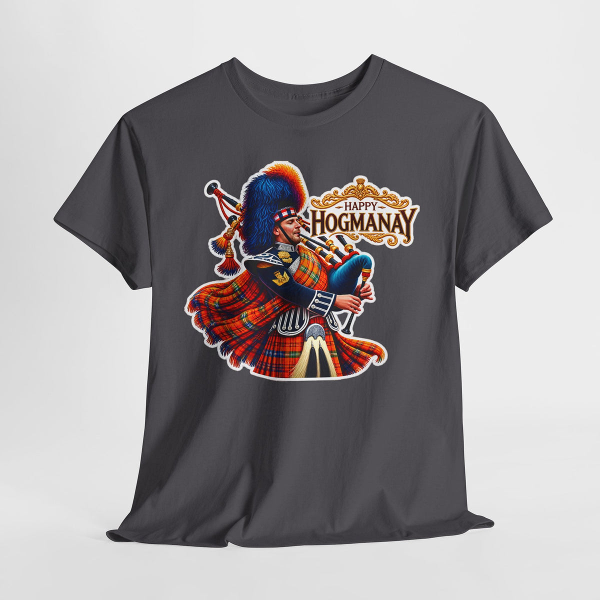 Hogmanay Bagpiper T‑Shirt — Happy Hogmanay Scottish New Year Tee