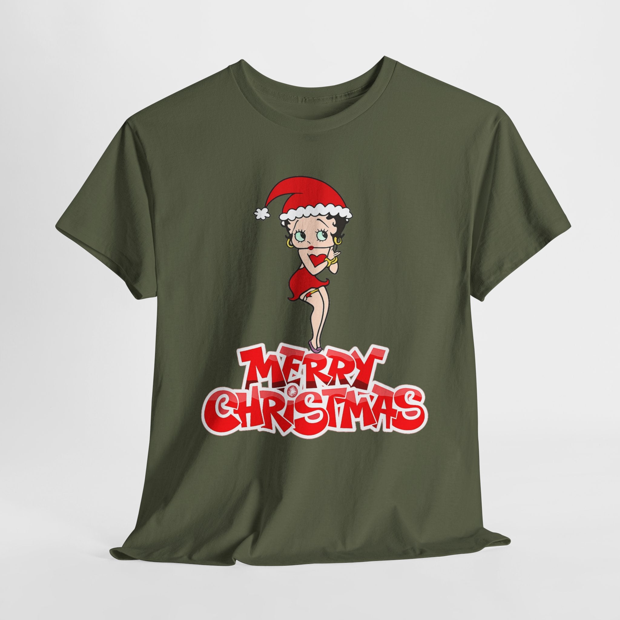 Christmas Betty Boop Tee - 'Merry Christmas' Holiday Graphic Shirt