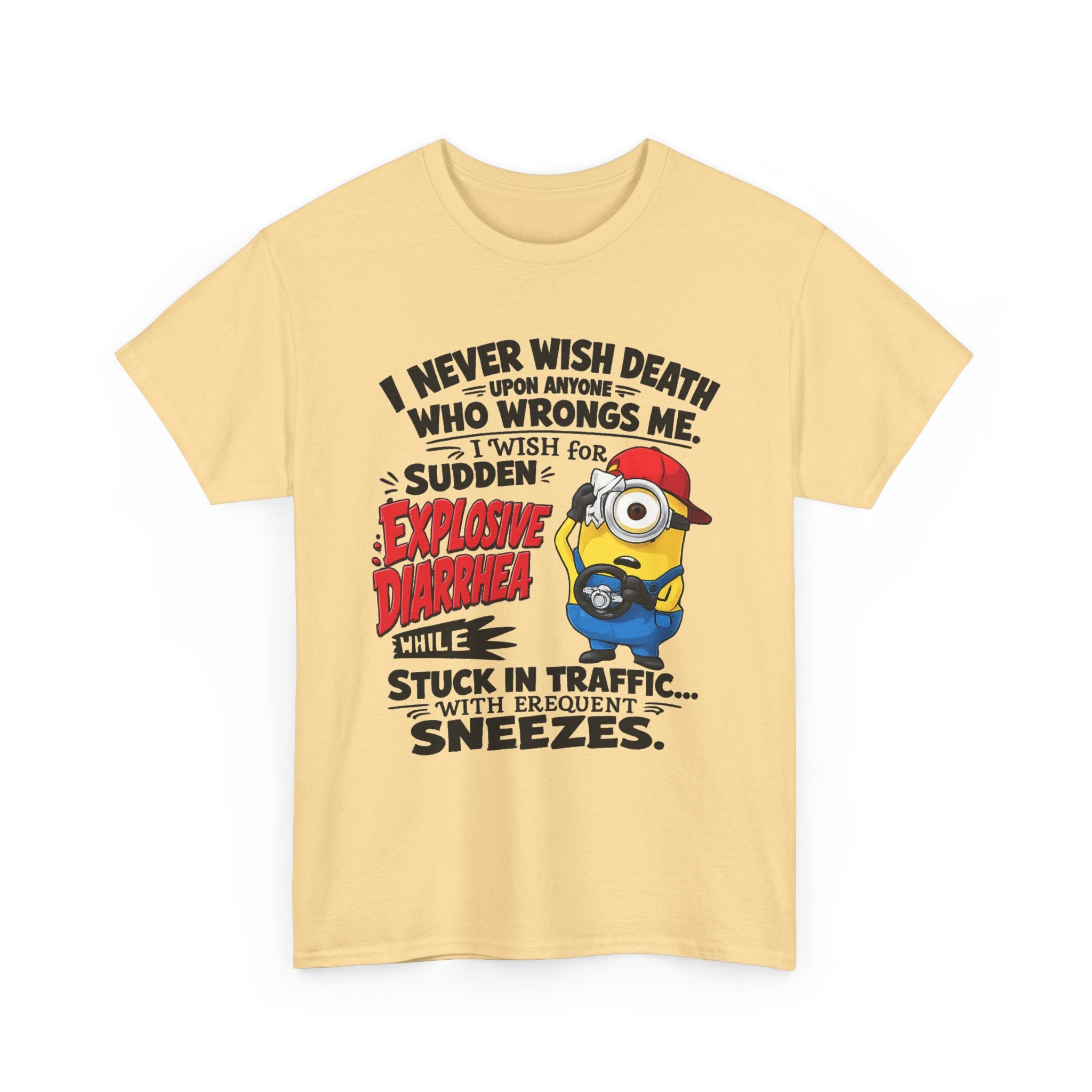 Funny Minion Traffic Tee — "Explosive Diarrhea" Humorous Graphic T-Shirt