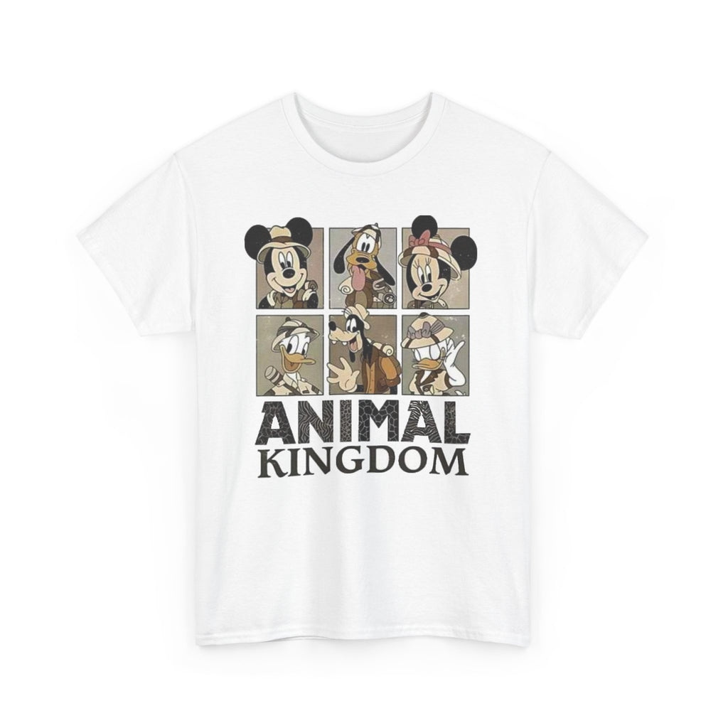 Animal Kingdom Graphic Tee — Vintage Cartoon Character Panel