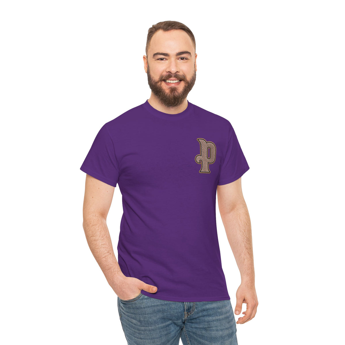 Retro 'p' Pep Inspired Manchester City Cotton Tee — Vintage Brown Monogram T-Shirt