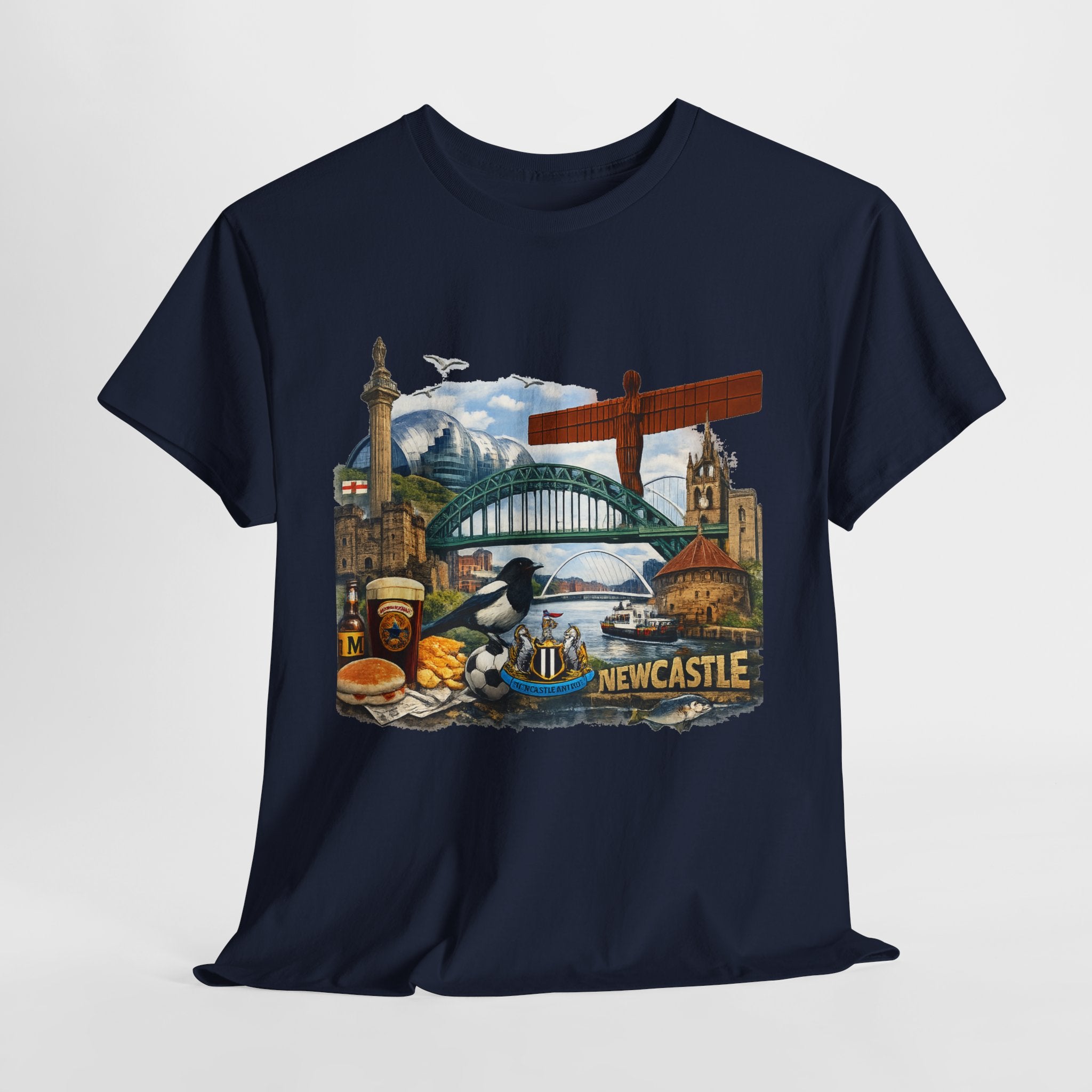 Newcastle Upon Tyne Landmark Tee — Vintage Cityscape T-Shirt
