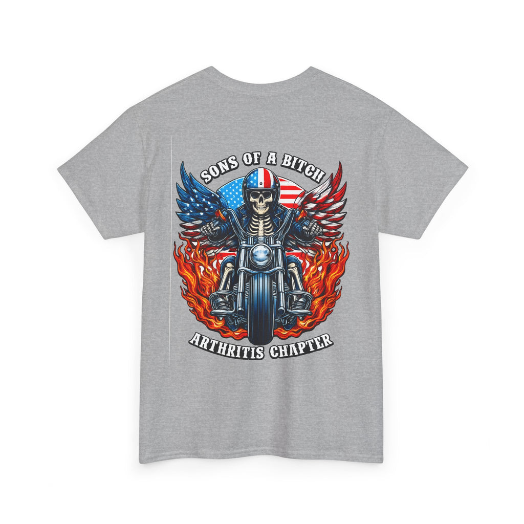 Motorcycle Skull Tee — "Sons of a B***h" Patriotic Biker Shirt