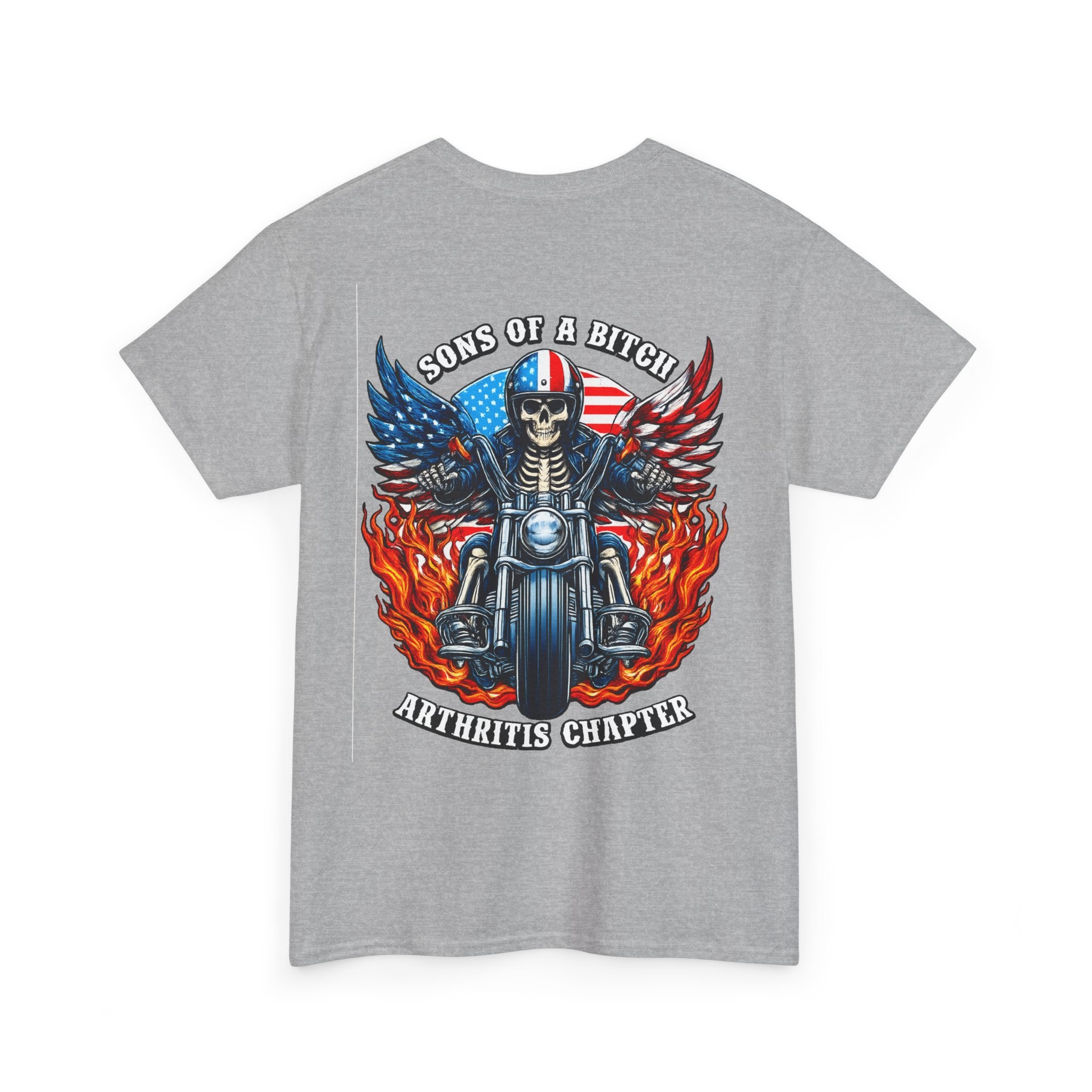Motorcycle Skull Tee — "Sons of a B***h" Patriotic Biker Shirt