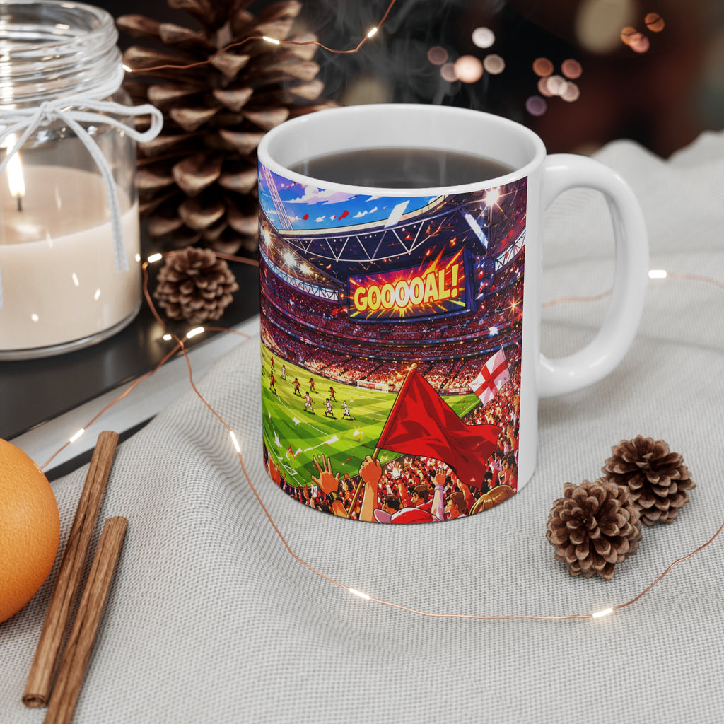 England Football Fan Ceramic Mug — Stadium Crowd 11oz & 15oz