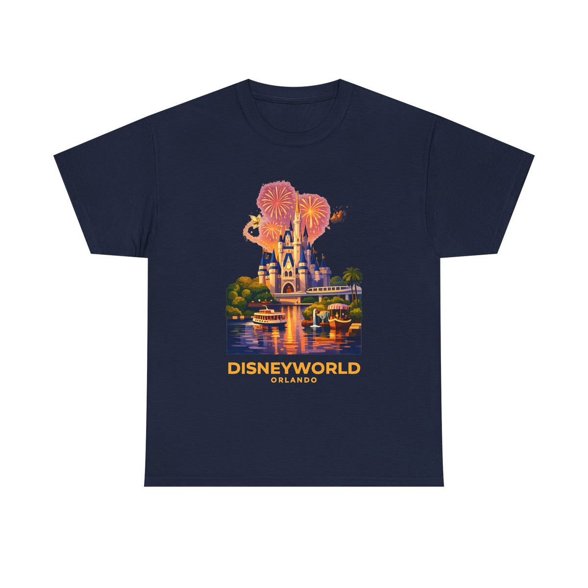 Disney World Castle Orlando Fireworks Cotton T‑Shirt
