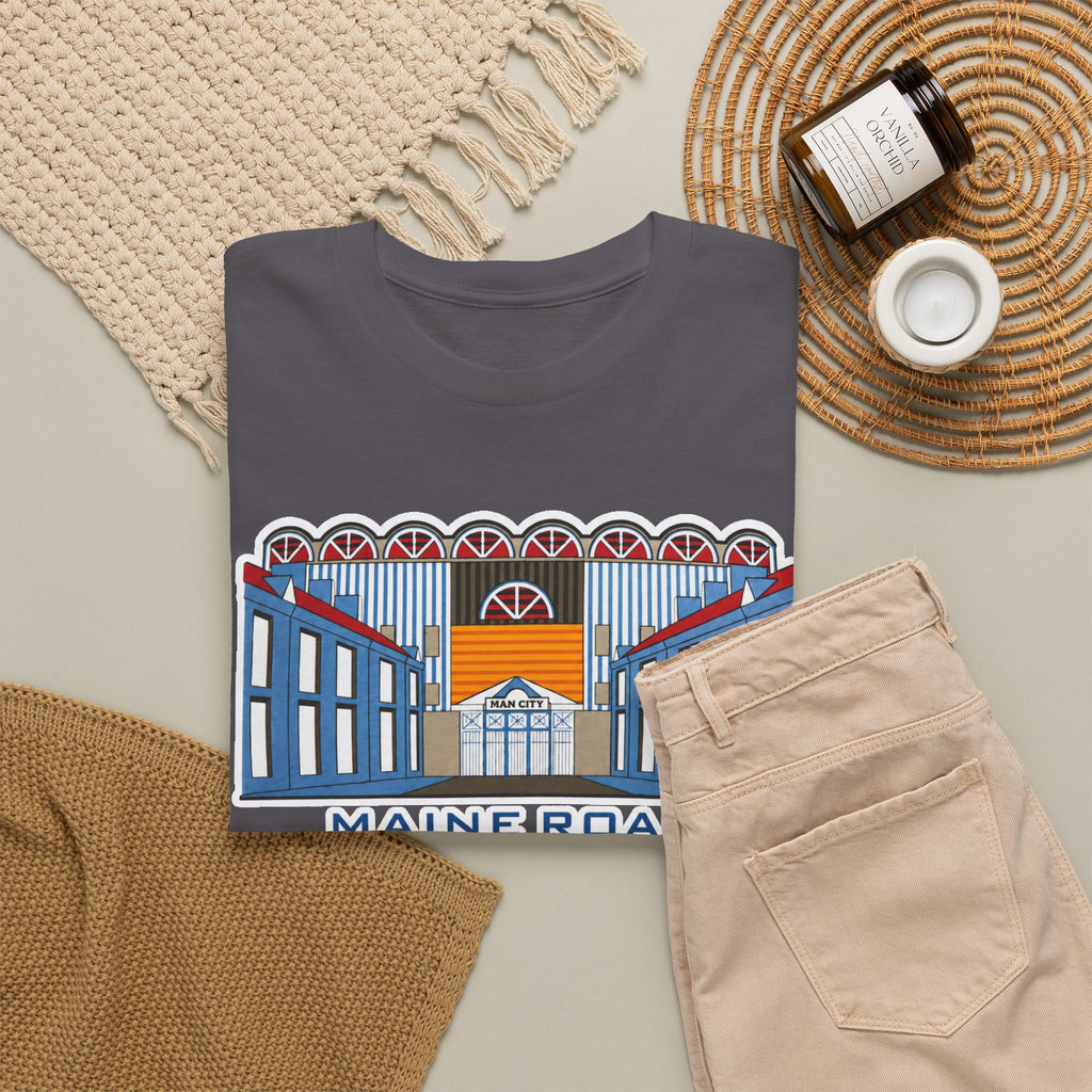 Maine Road Graphic Tee — 'Maine Road 1923–2003' Retro Stadium Cotton T‑Shirt