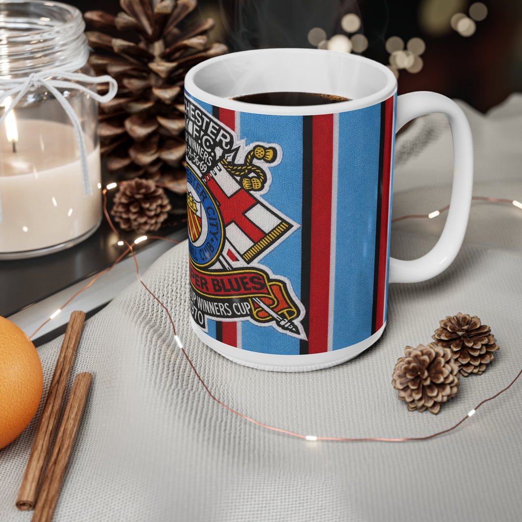 Manchester City Retro Crest Ceramic Mug — 11oz/15oz Football Coffee Cup