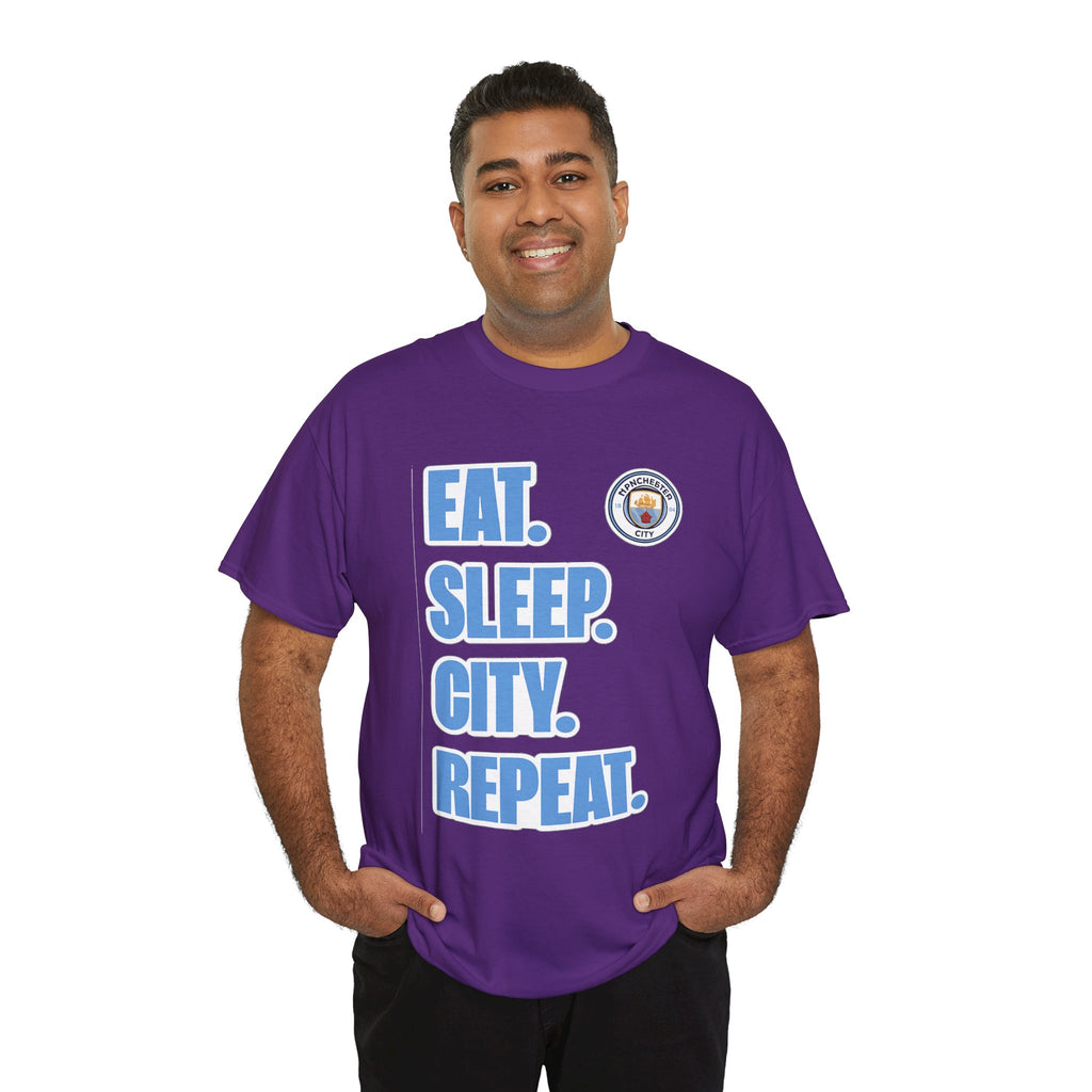 Eat. Sleep. City. Repeat. T‑Shirt — Manchester City Fan Tee