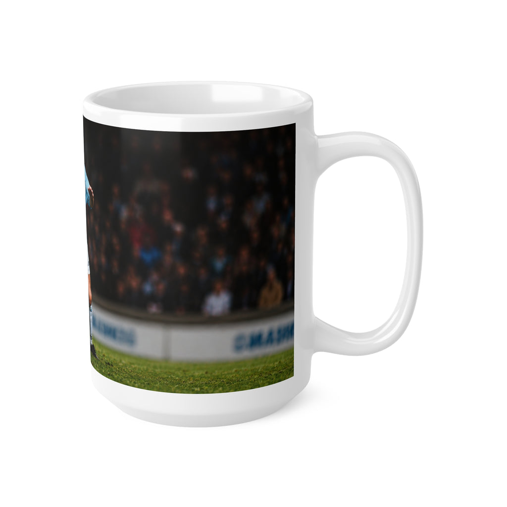 Georgi Kinkladze Manchester City Legend Ceramic Mug — Vintage Blue Kit Football Coffee Cup (11oz/15oz)