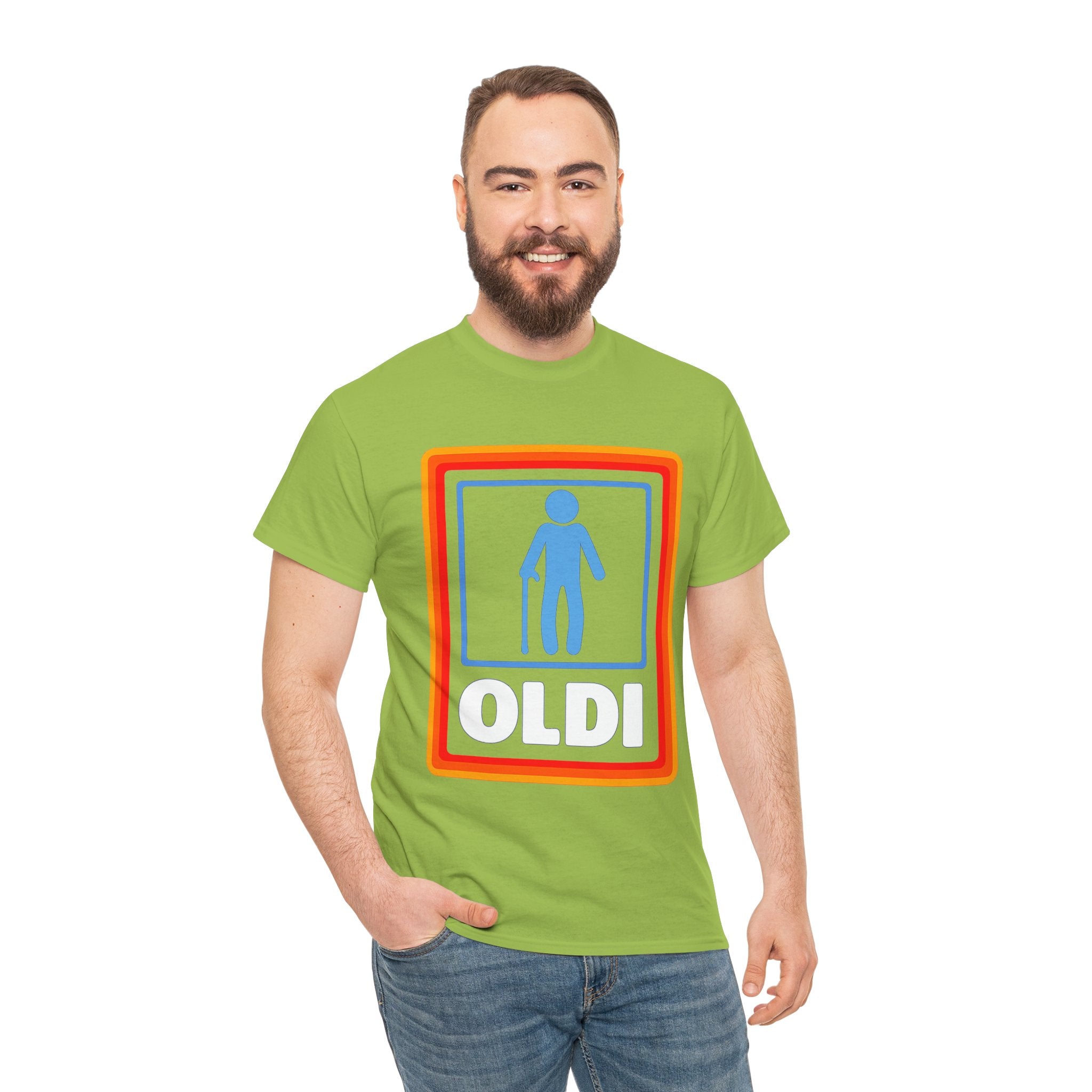 Oldi Retro Logo Tee — Funny Elderly Humour T-Shirt