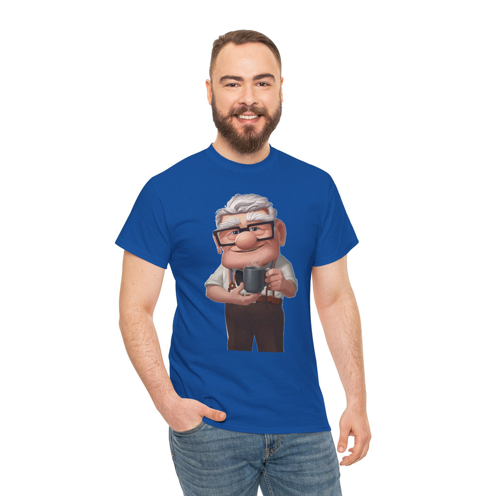 Disney Up Cartoon Grandpa Mug Graphic Tee - Cute Elderly Character T-Shirt