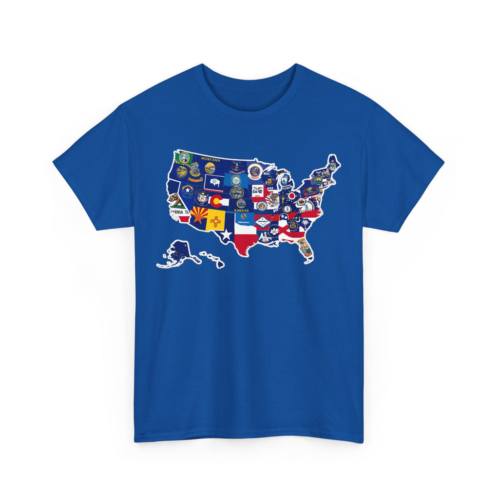 USA Map Flag T-Shirt — United States State Flag Map Tee