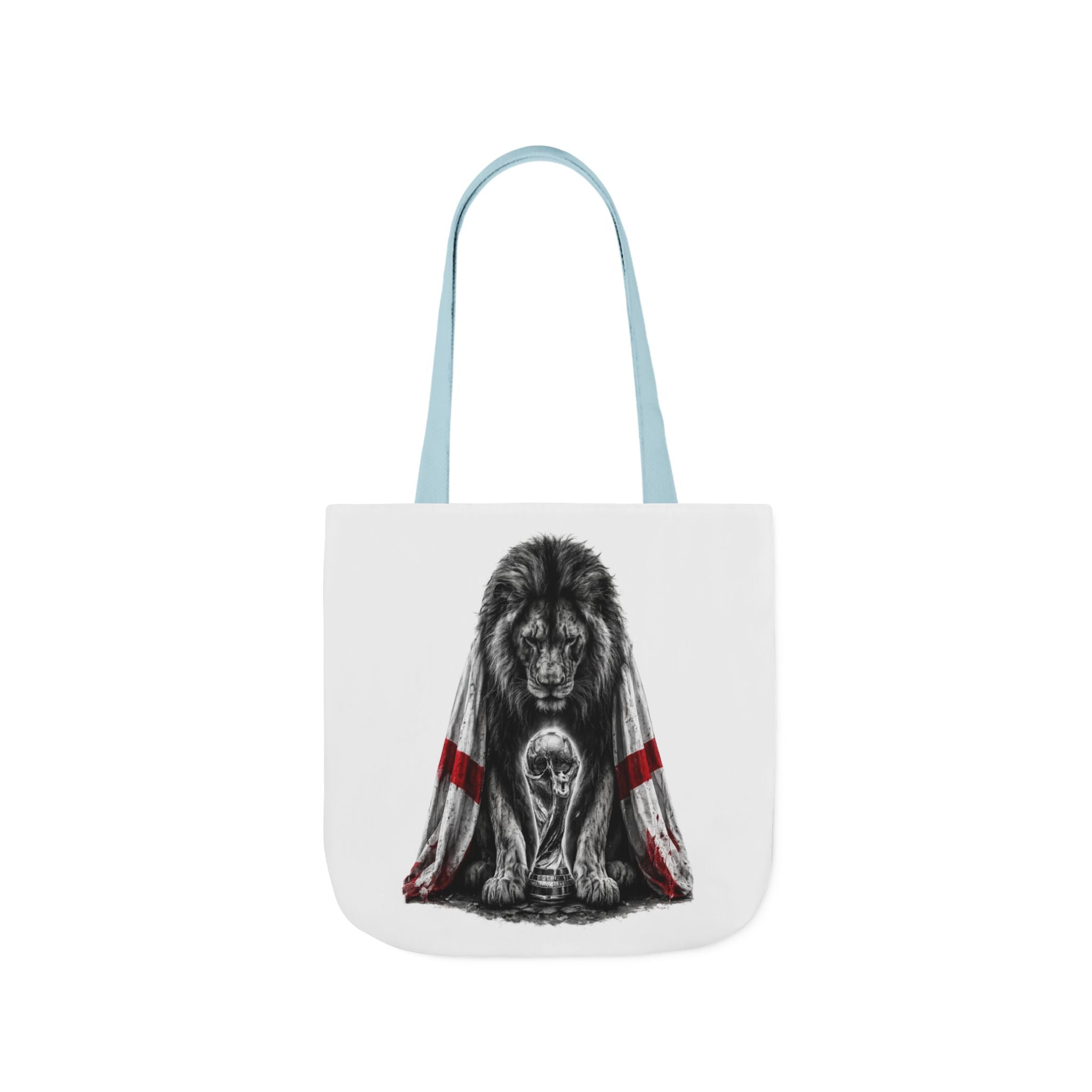 England Lion Guardian Canvas Tote — Protective Lion & Cub Illustration Tote Bag