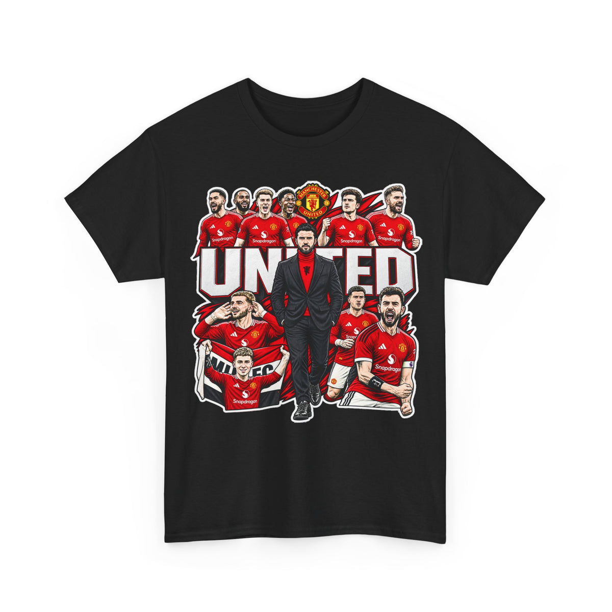 Manchester United Squad Graphic Tee — "UNITED" Football Fans T-Shirt