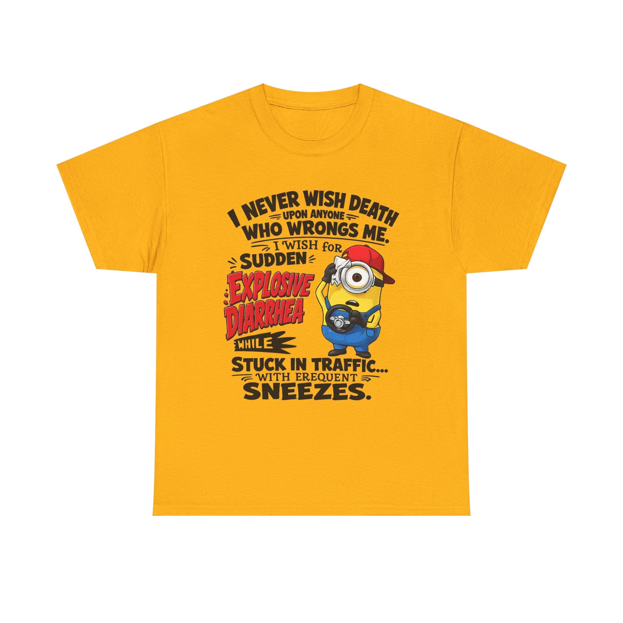 Funny Minion Traffic Tee — "Explosive Diarrhea" Humorous Graphic T-Shirt