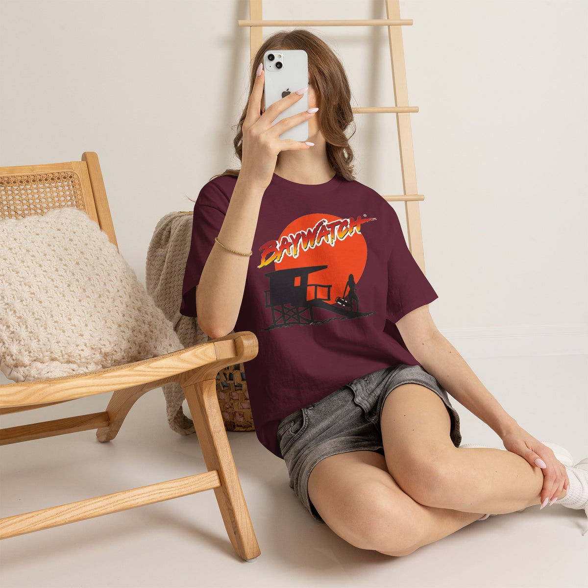 Baywatch Lifeguard Sunset Cotton T-Shirt