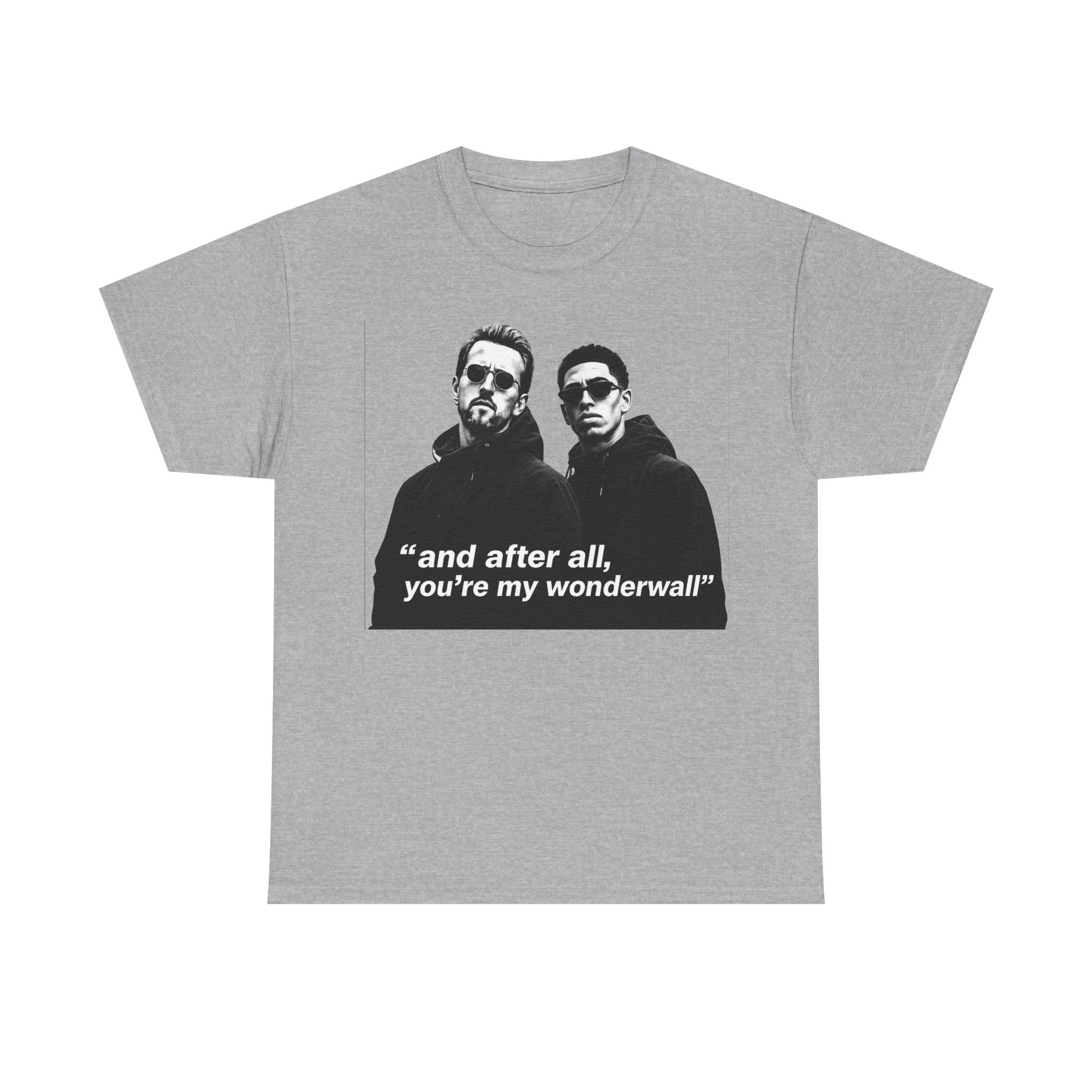 Kane and Bellingham Wonderwall Lyric T-Shirt — ‘and after all, you’re my wonderwall’ Retro Band Tee
