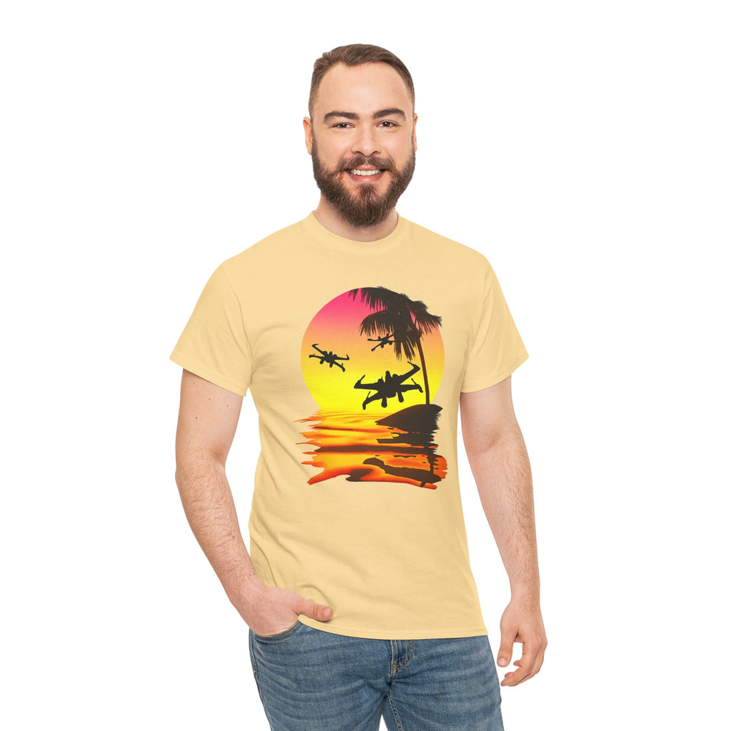 Star Wars X-Ring Sunset Beach Plane T-Shirt