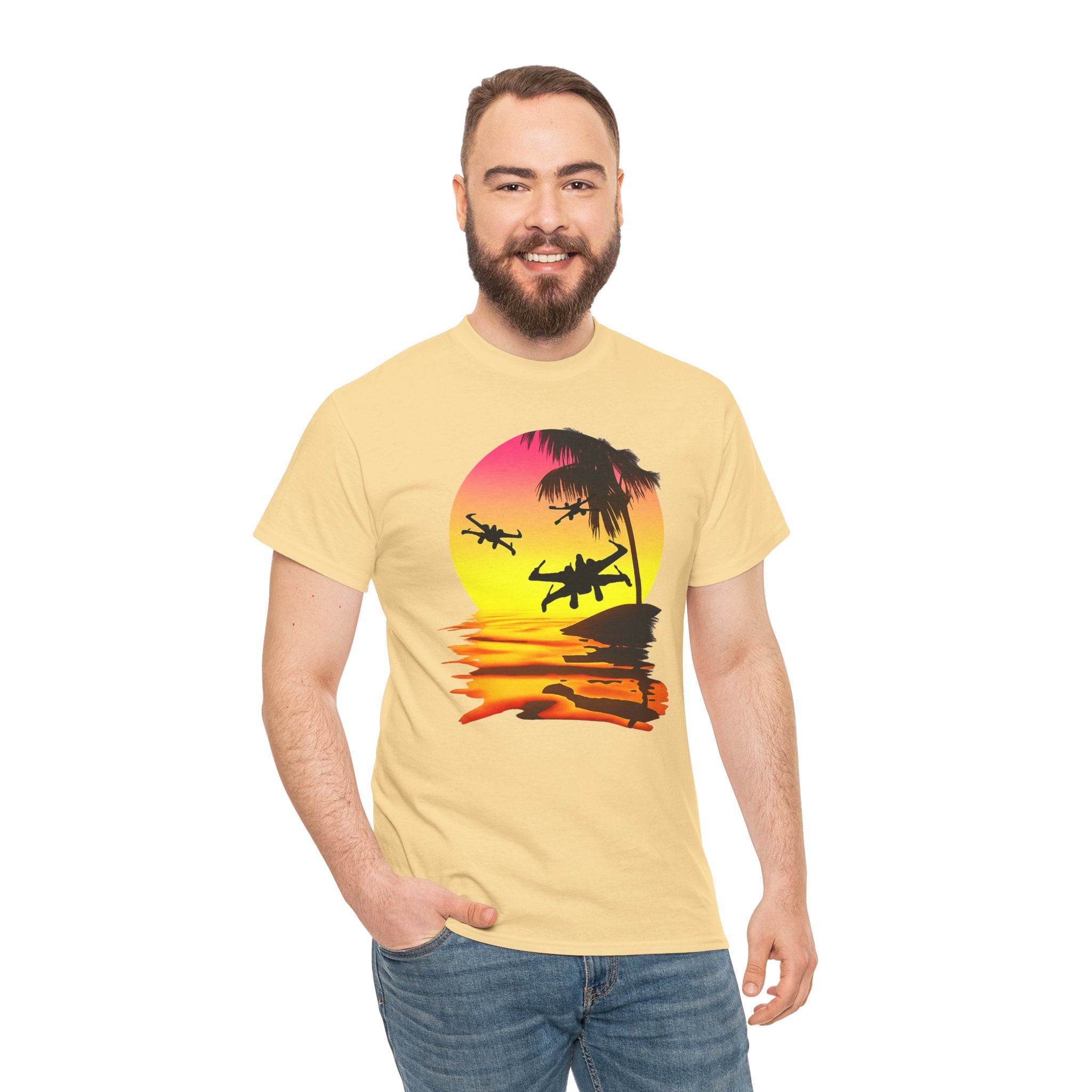 Star Wars X-Ring Sunset Beach Plane T-Shirt