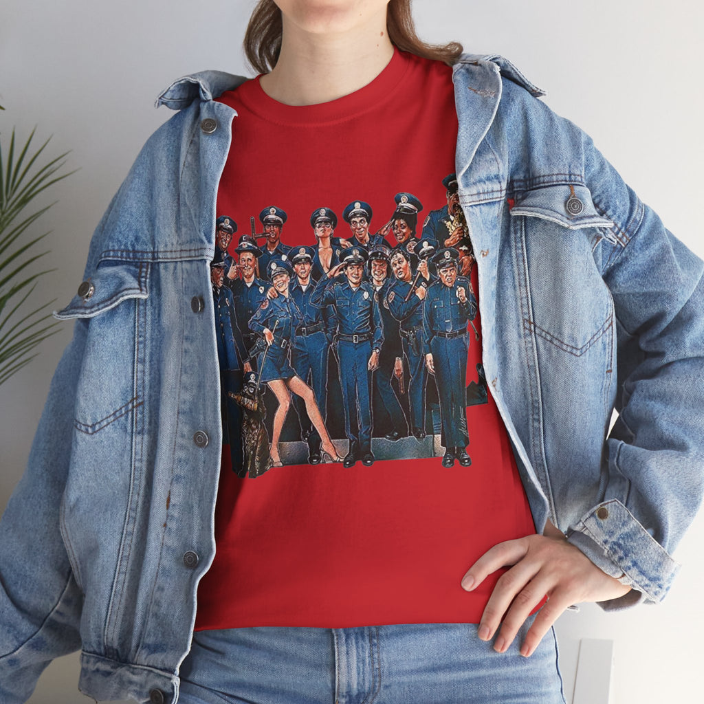 Police Academy Movie Inspired Cotton T‑Shirt — Retro Squad Photo Tee