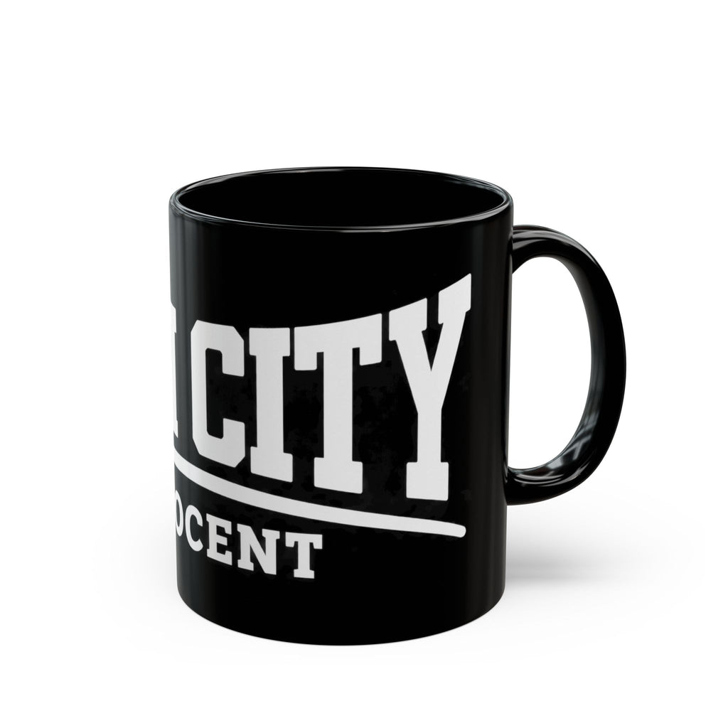 Black Mug — Man City 'Innocent' Bold Typography Coffee Cup
