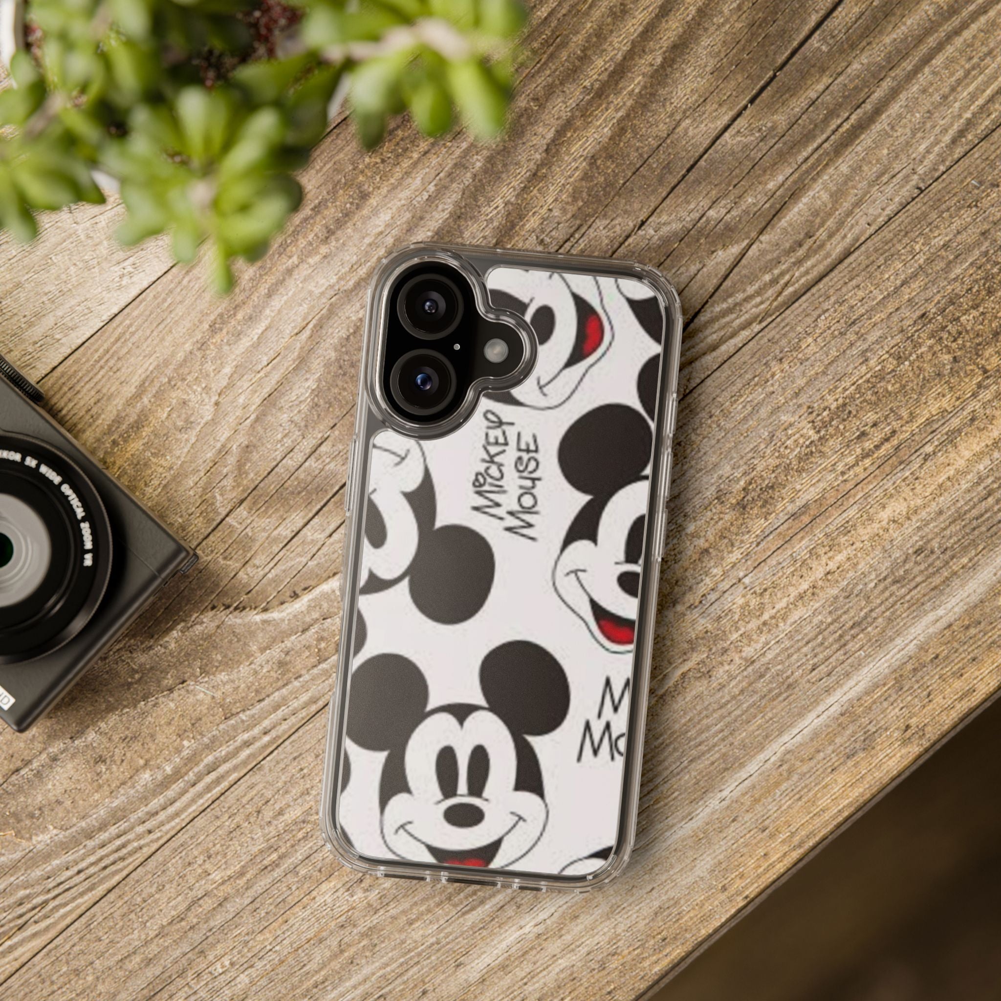 Mickey Mouse Clear Phone Case – Retro Cartoon Pattern Clear Case