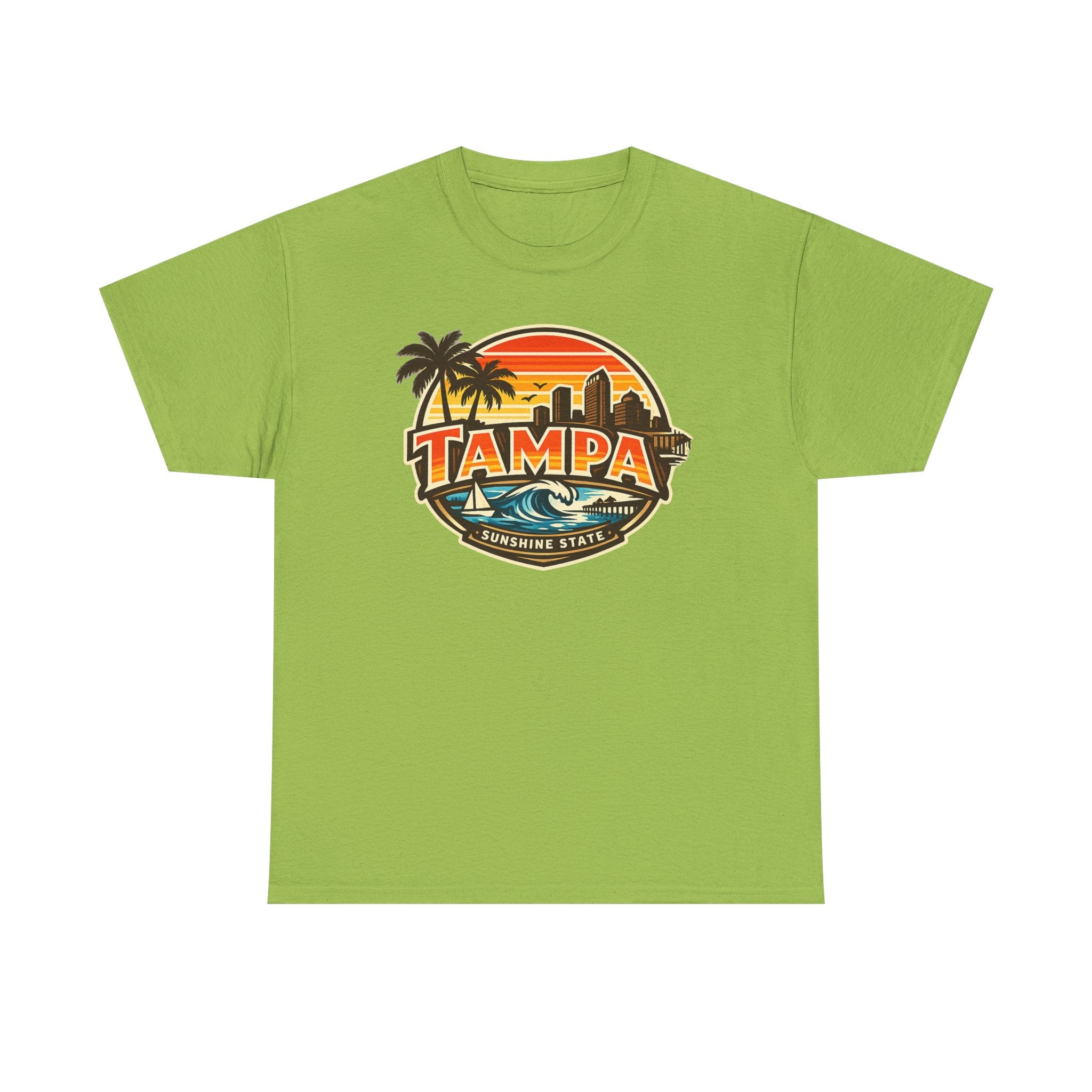 Tampa Retro Sunset T-Shirt – Vintage Palm Beach Skyline Tee
