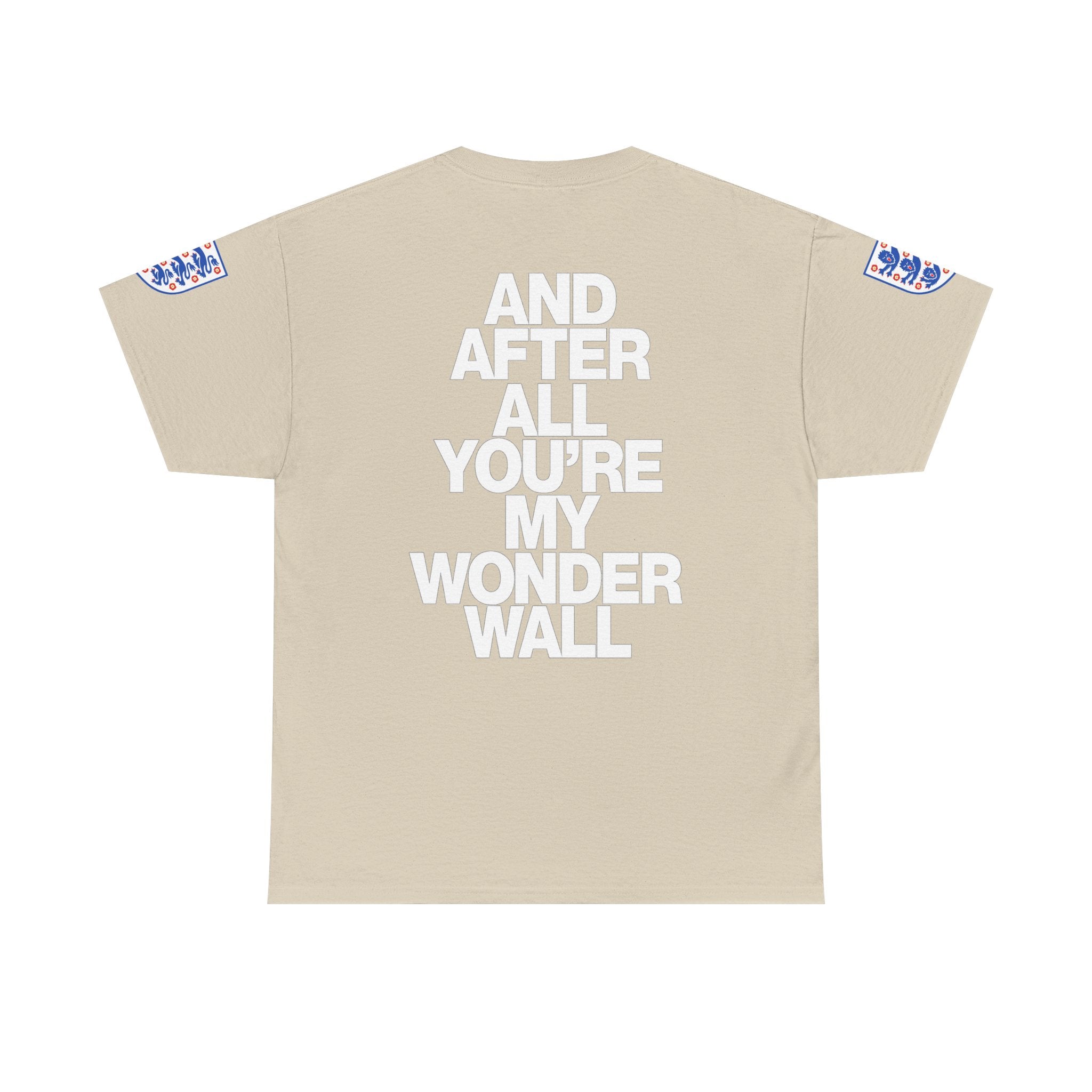England Football Tee — "And After All You're My Wonderwall" Lyrics Tee