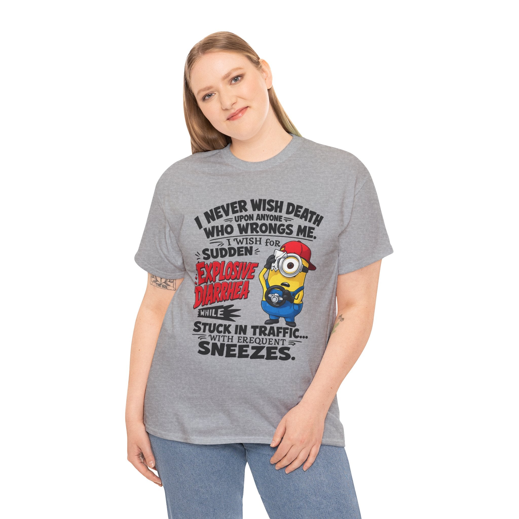 Funny Minion Traffic Tee — "Explosive Diarrhea" Humorous Graphic T-Shirt