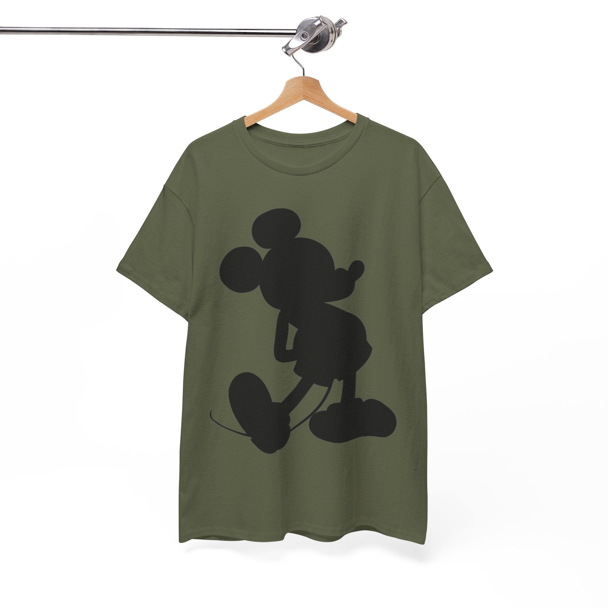 Mickey Mouse Silhouette Graphic Tee — Retro Cartoon Shadow T-Shirt