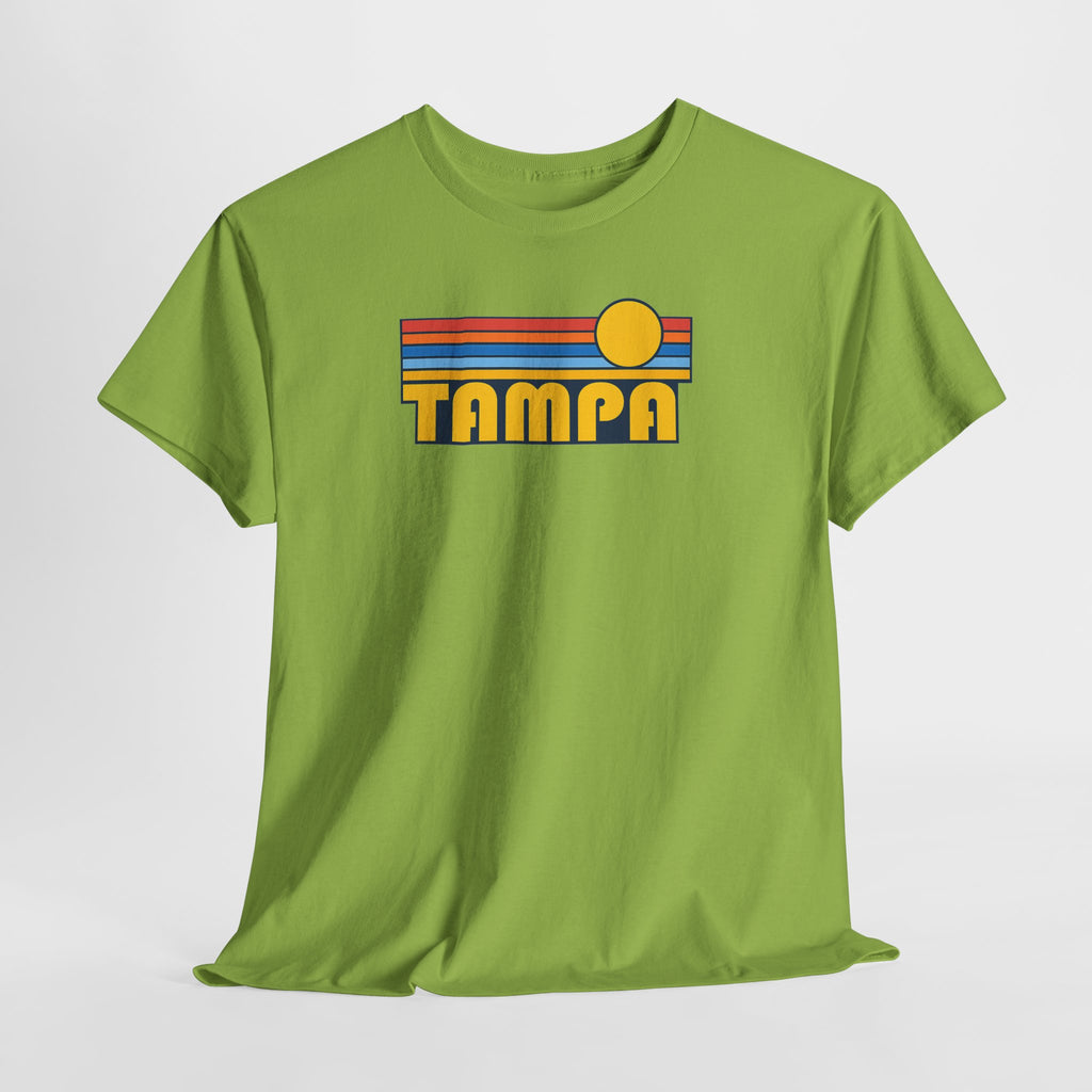 Tampa Retro Sunset T-Shirt — Vintage 70s Striped Beach Tee