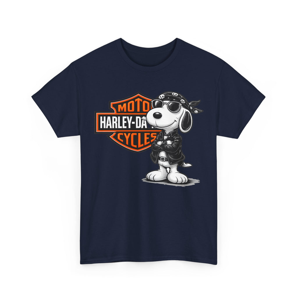 Harley-Style Snoopy Biker Cotton T-Shirt / Tee
