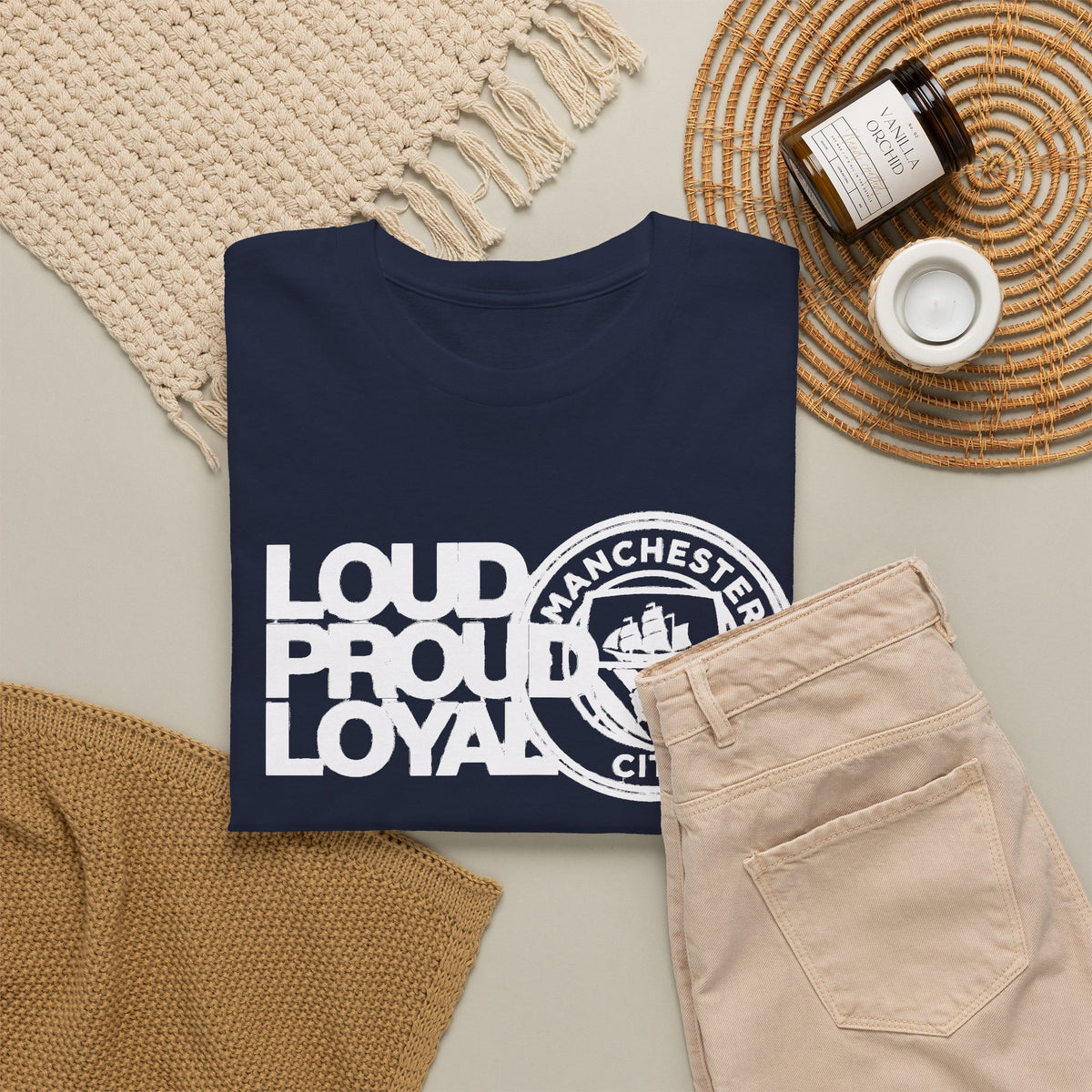 Loud Proud Loyal Graphic Manchester City Cotton T-Shirt