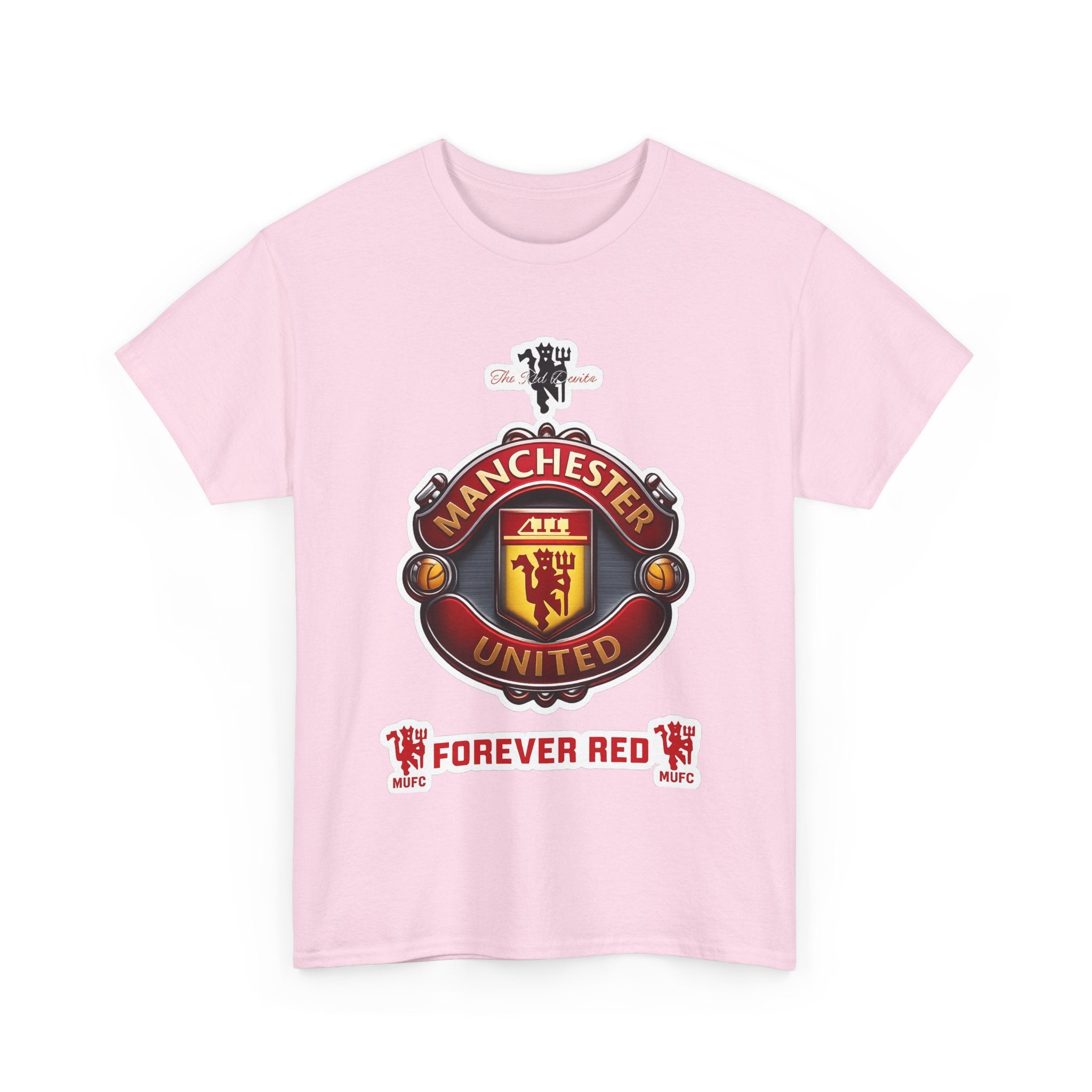Manchester United Inspired Football Crest Tee — "Forever Red" Supporter Shirt