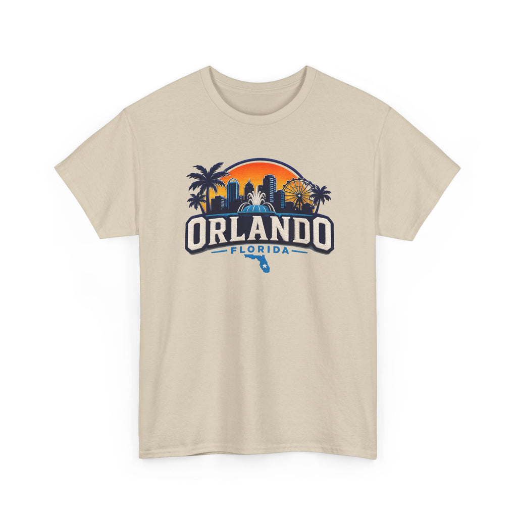 Orlando Florida Sunset T-Shirt — Retro Skyline & Palm Tree Vacation Tee