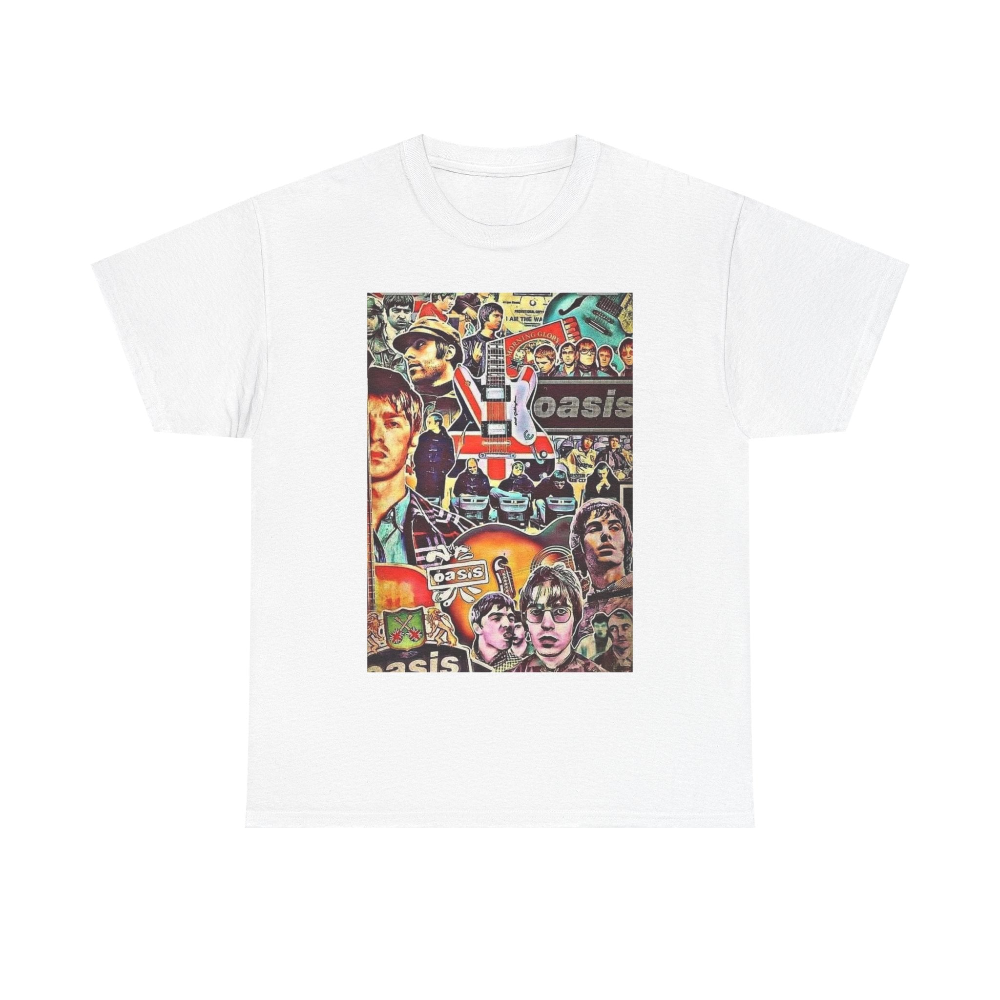 Oasis Collage T-Shirt – Retro Britpop Band Graphic Tee