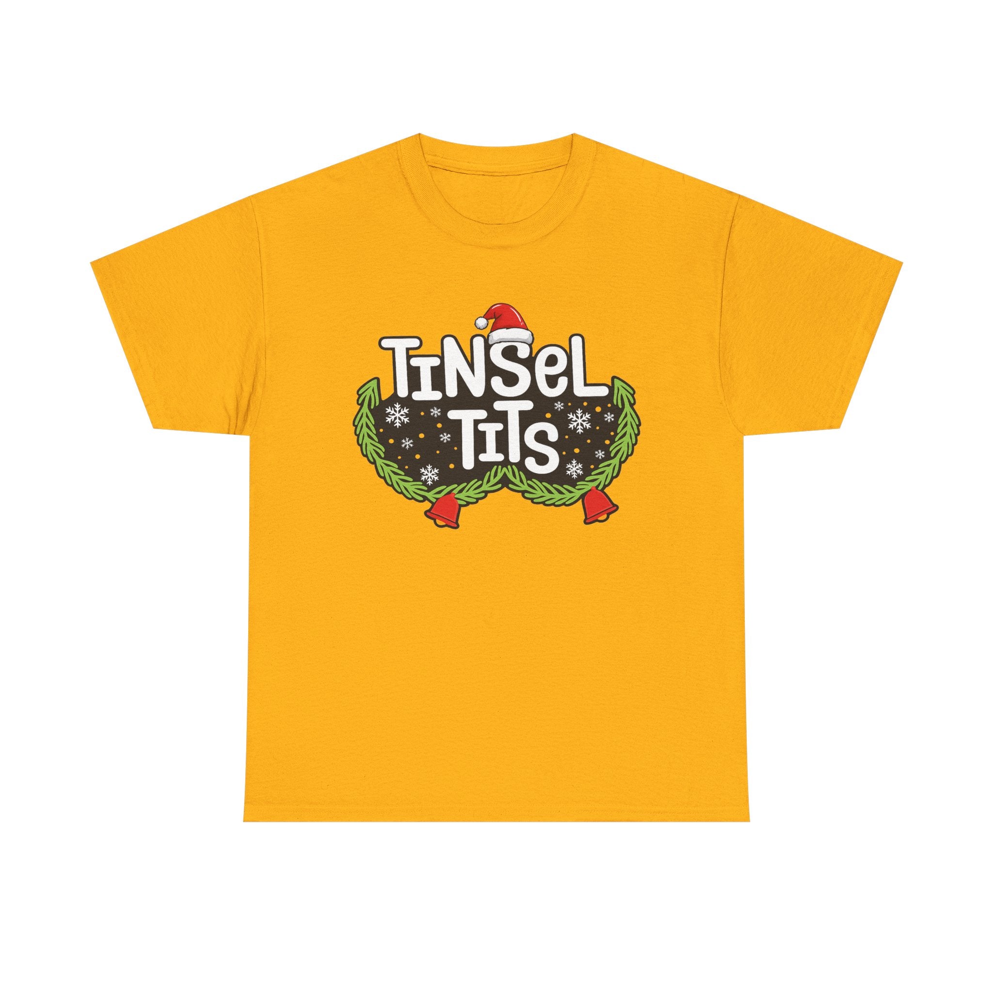 T-Shirt — "Tinsel Tits" Funny Christmas Wreath Holiday Tee
