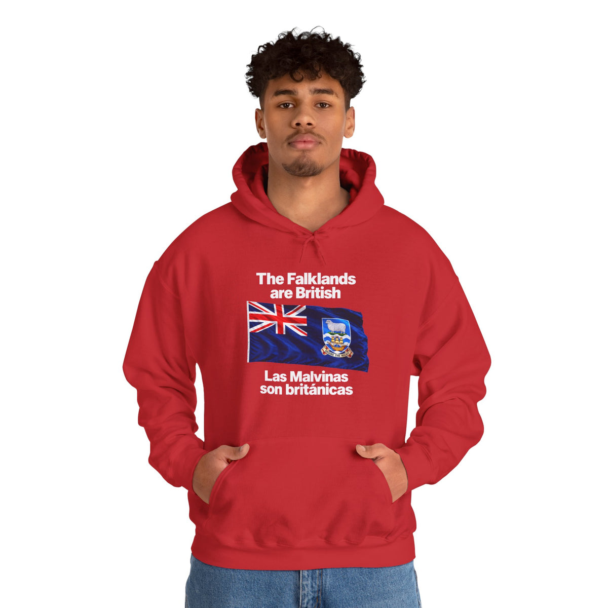 Falklands Are British Hoodie – Bilingual 'Las Malvinas son británicas' Flag Pullover
