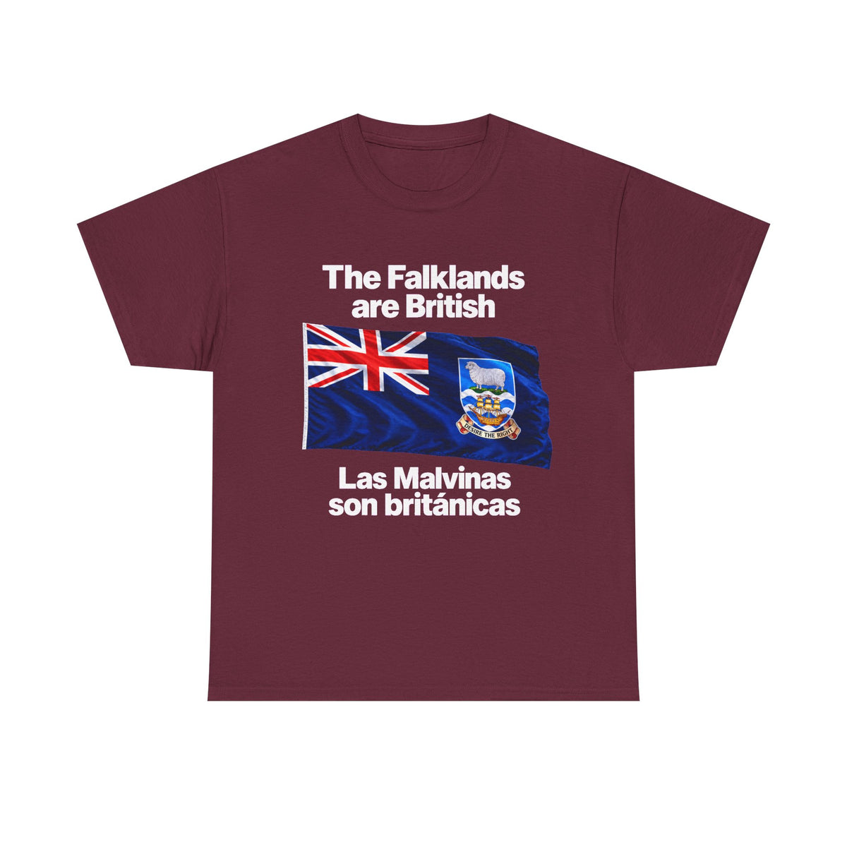 Falklands Are British T-Shirt — "The Falklands are British / Las Malvinas son británicas" Flag Tee