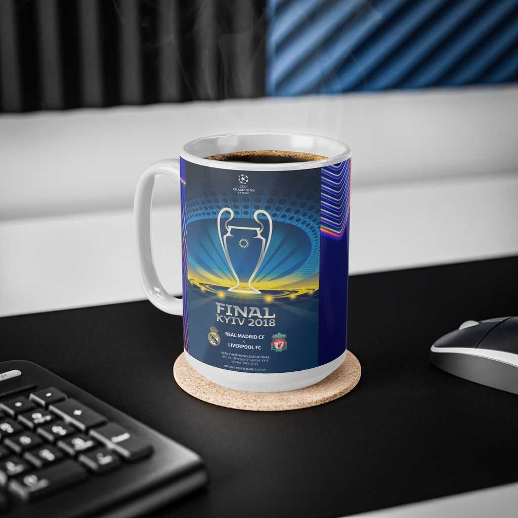 Liverpool 2018 & 2019 UEFA Champions League Finals Programme Covers Inspired Ceramic Coffee Mug — 11oz & 15oz