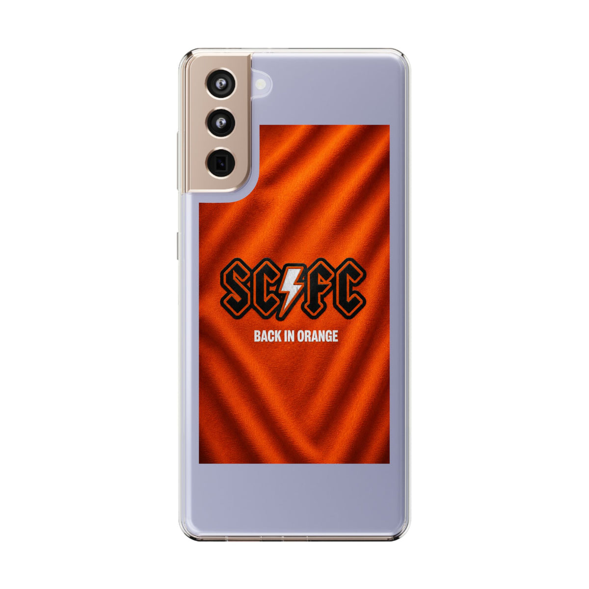 Salford CIty Inspired Phone Case — 'SCFC Back in Orange' Clear Protective Cover