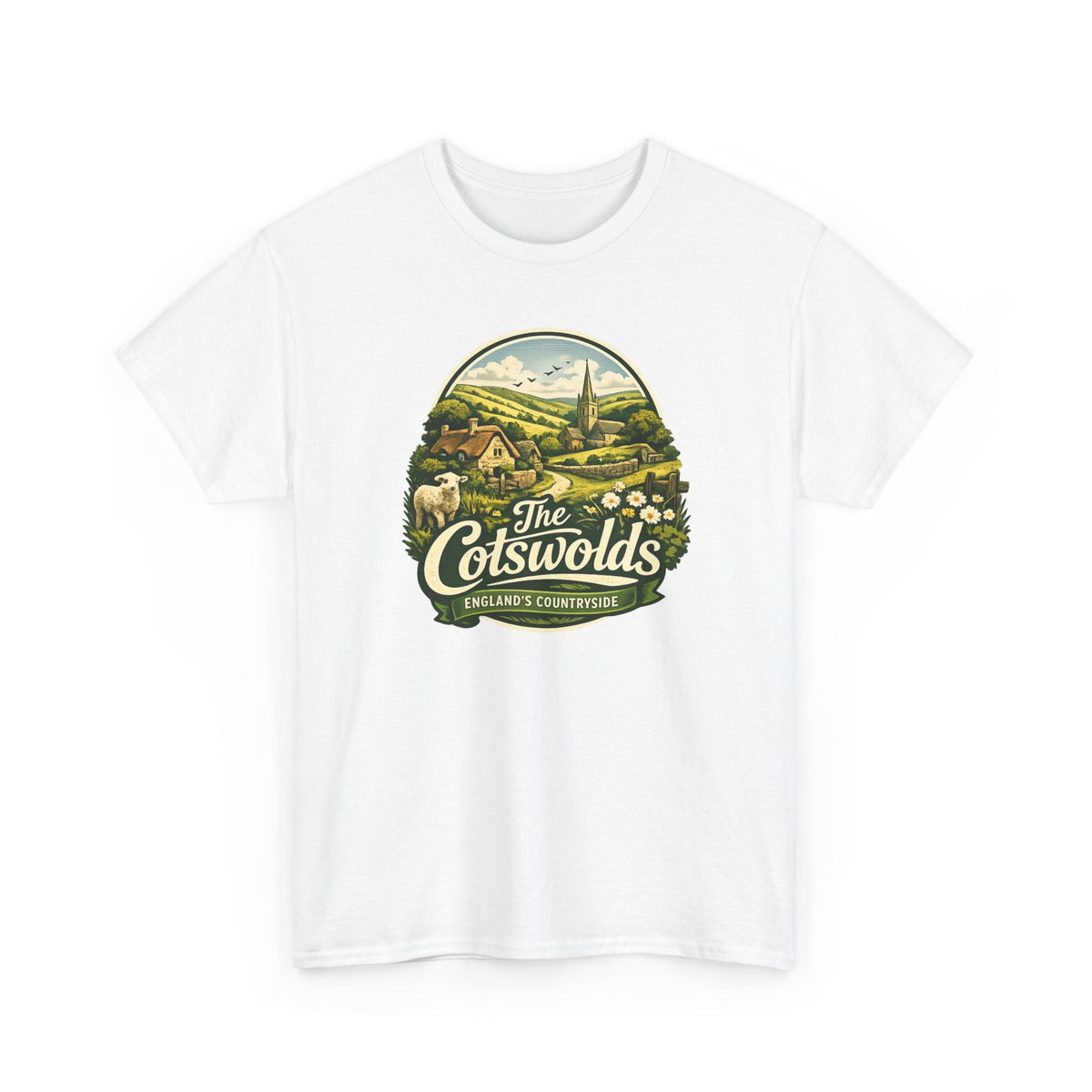 Cotswolds Vintage Landscape T‑Shirt — The Cotswolds Countryside Tee
