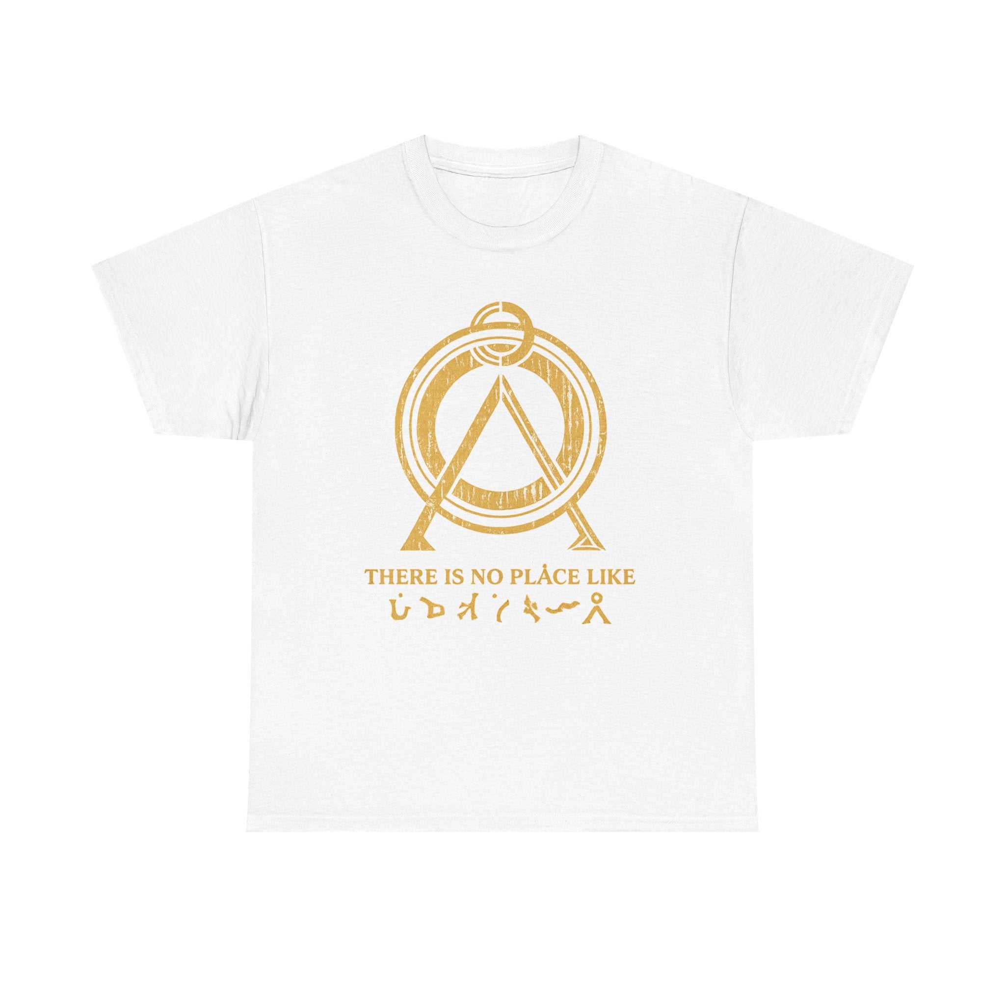 There Is No Place Like Home Graphic Tee — Vintage Gold Sigil T‑Shirt