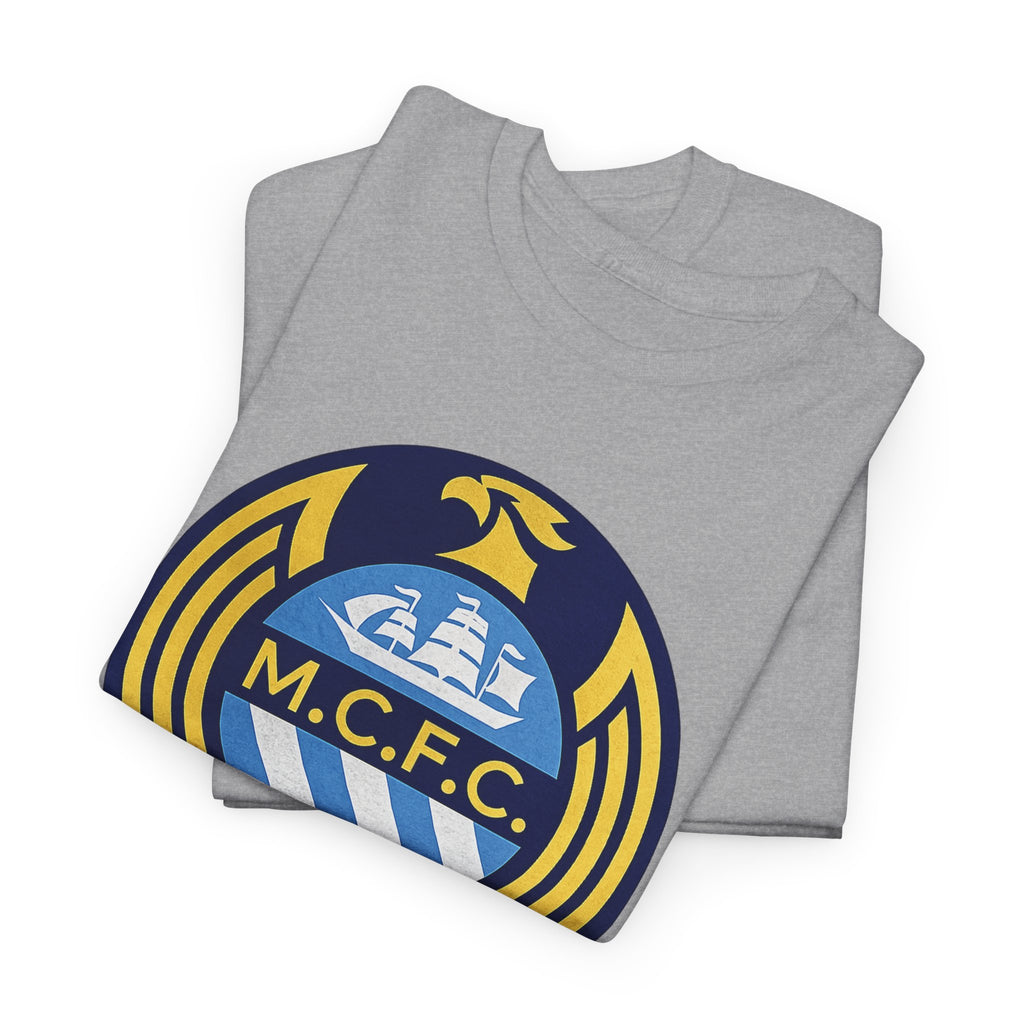 MCFC Crest T-Shirt — Vintage Blue & Gold Soccer Tee