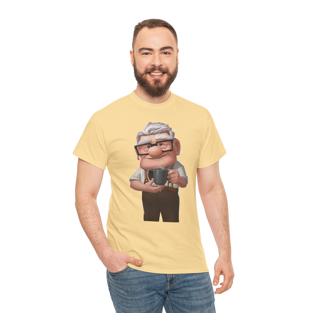 Disney Up Cartoon Grandpa Mug Graphic Tee - Cute Elderly Character T-Shirt