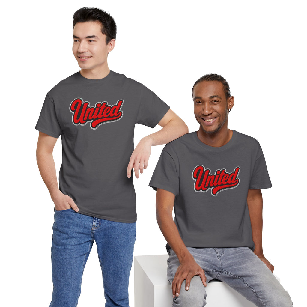 United Retro Script Tee — Vintage Red Logo T‑Shirt