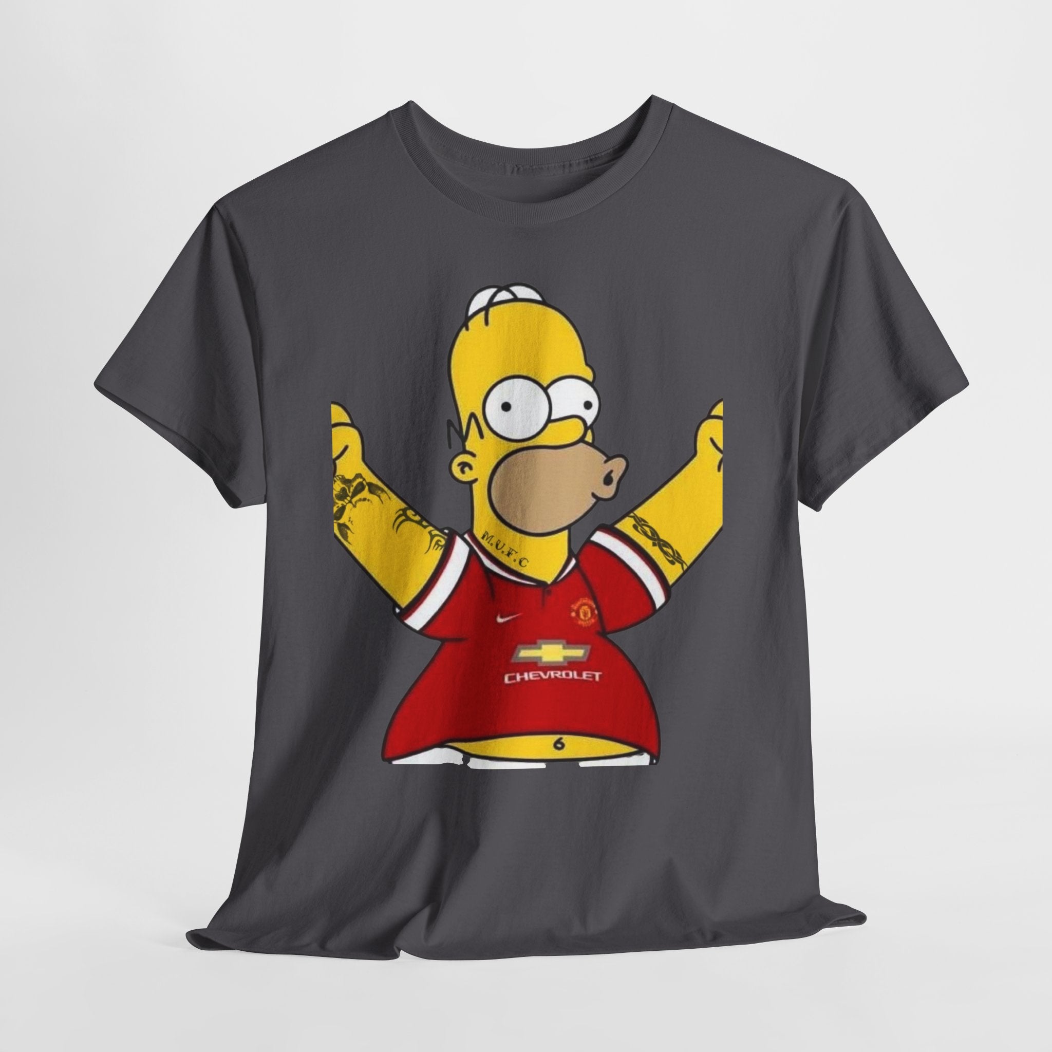 Homer Simpson Manchester Fan T-Shirt — Cartoon Football Supporter Tee