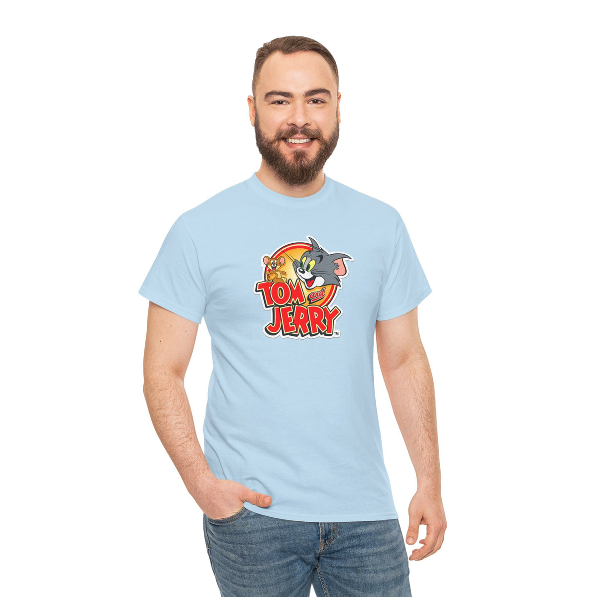 Tom & Jerry Retro Logo Cotton Tee — Classic Cartoon Graphic T-Shirt
